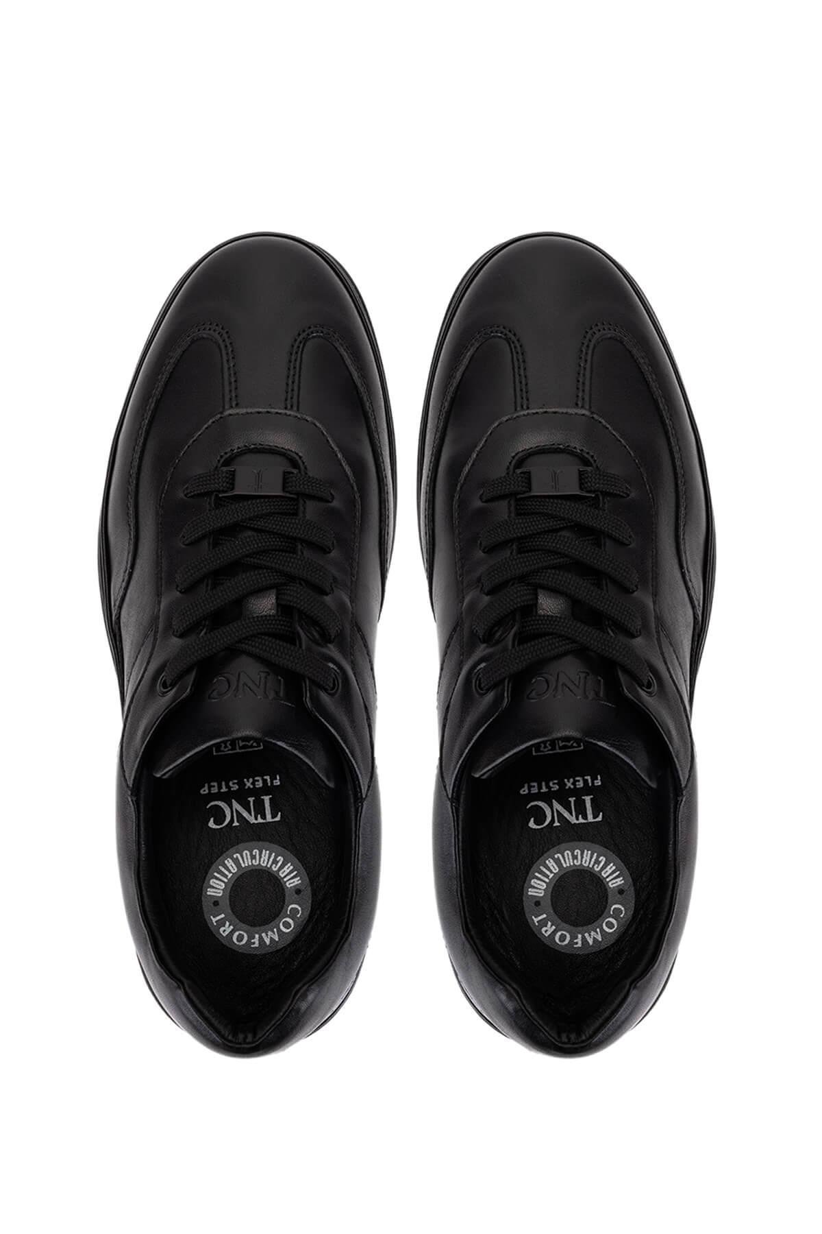 Tamer Tanca Erkek Hakiki Deri Siyah Casual Ayakkabı