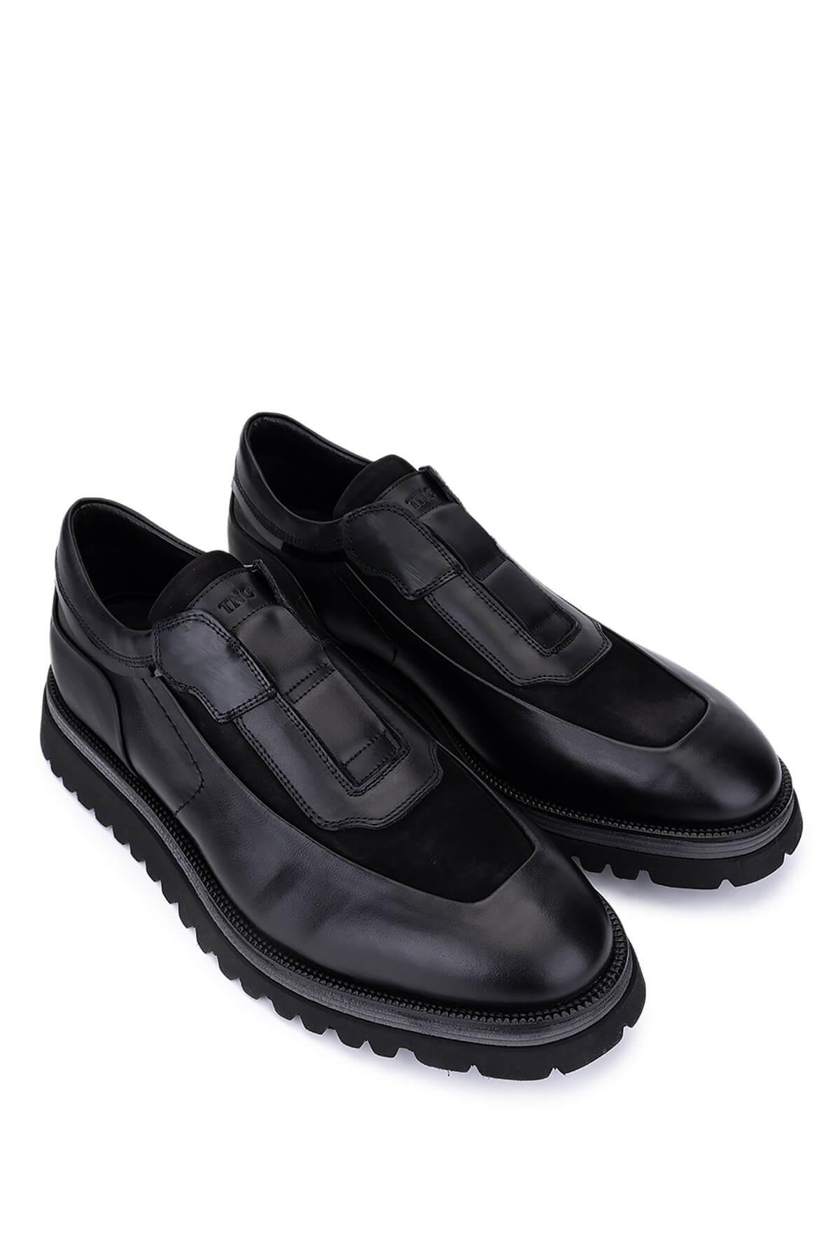 Tamer Tanca Erkek Hakiki Deri Siyah Casual Ayakkabı