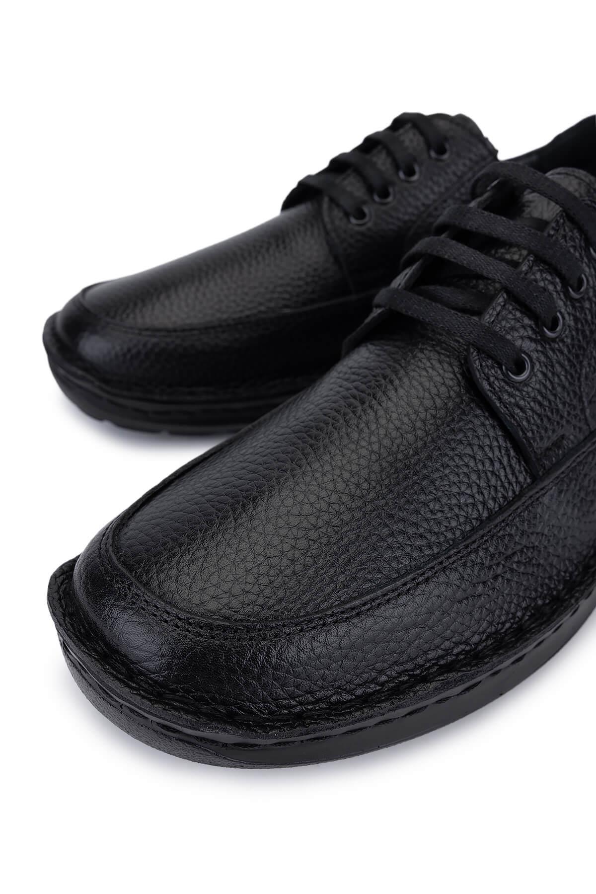 Tamer Tanca Erkek Hakiki Deri Siyah Casual Ayakkabı