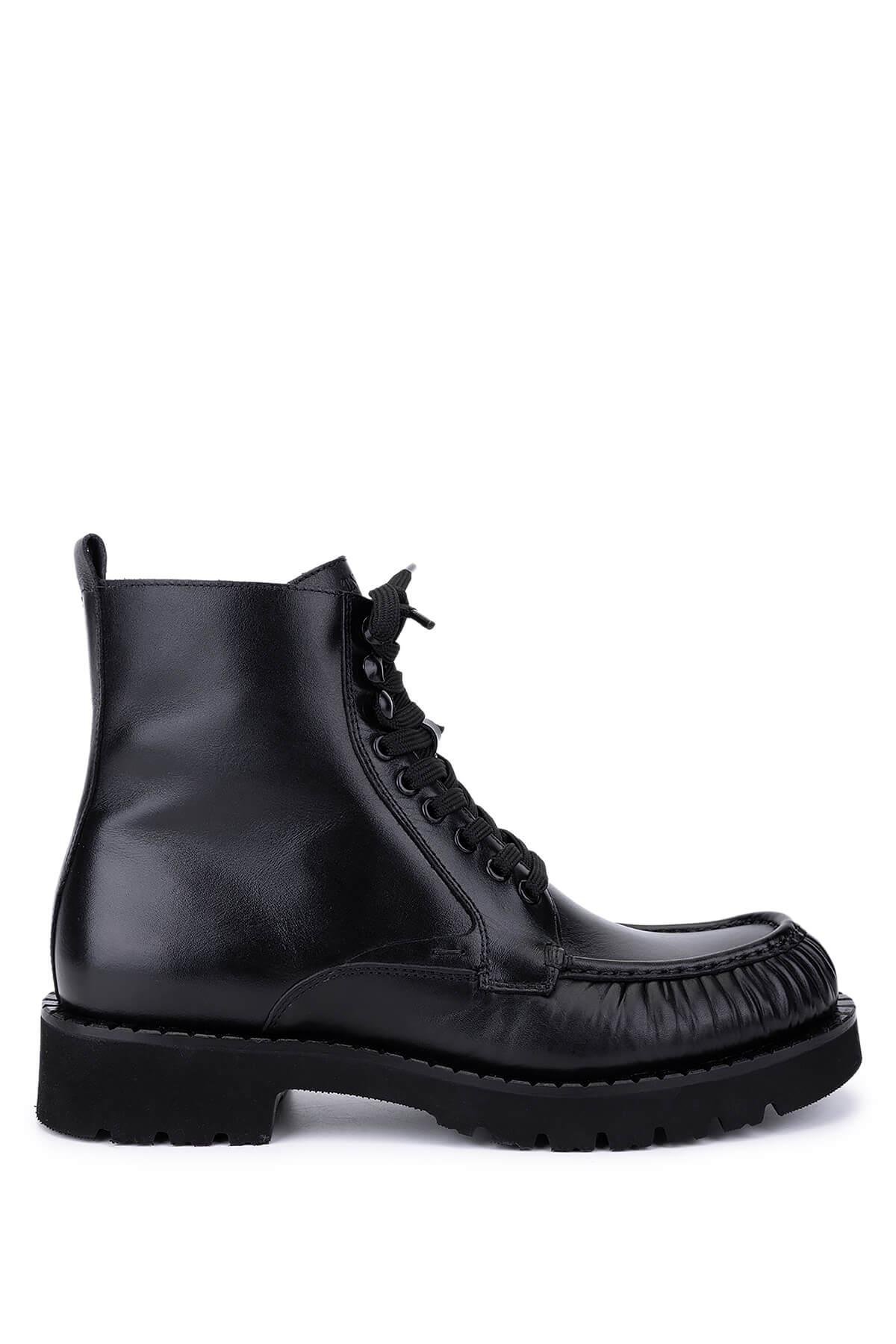 Tamer Tanca Erkek Hakiki Deri Siyah Casual Bot