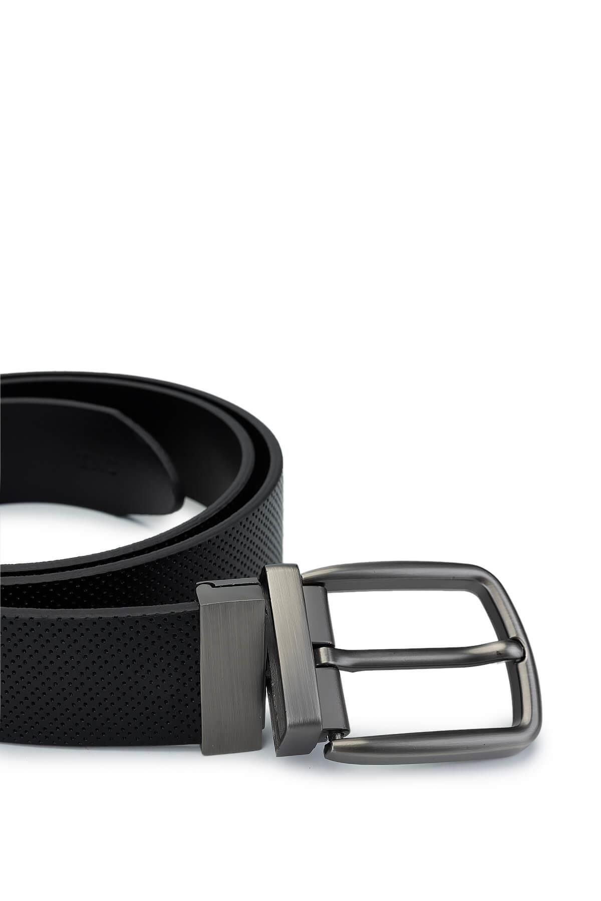 Tamer Tanca Erkek Hakiki Deri Siyah Deri Set Kutusu