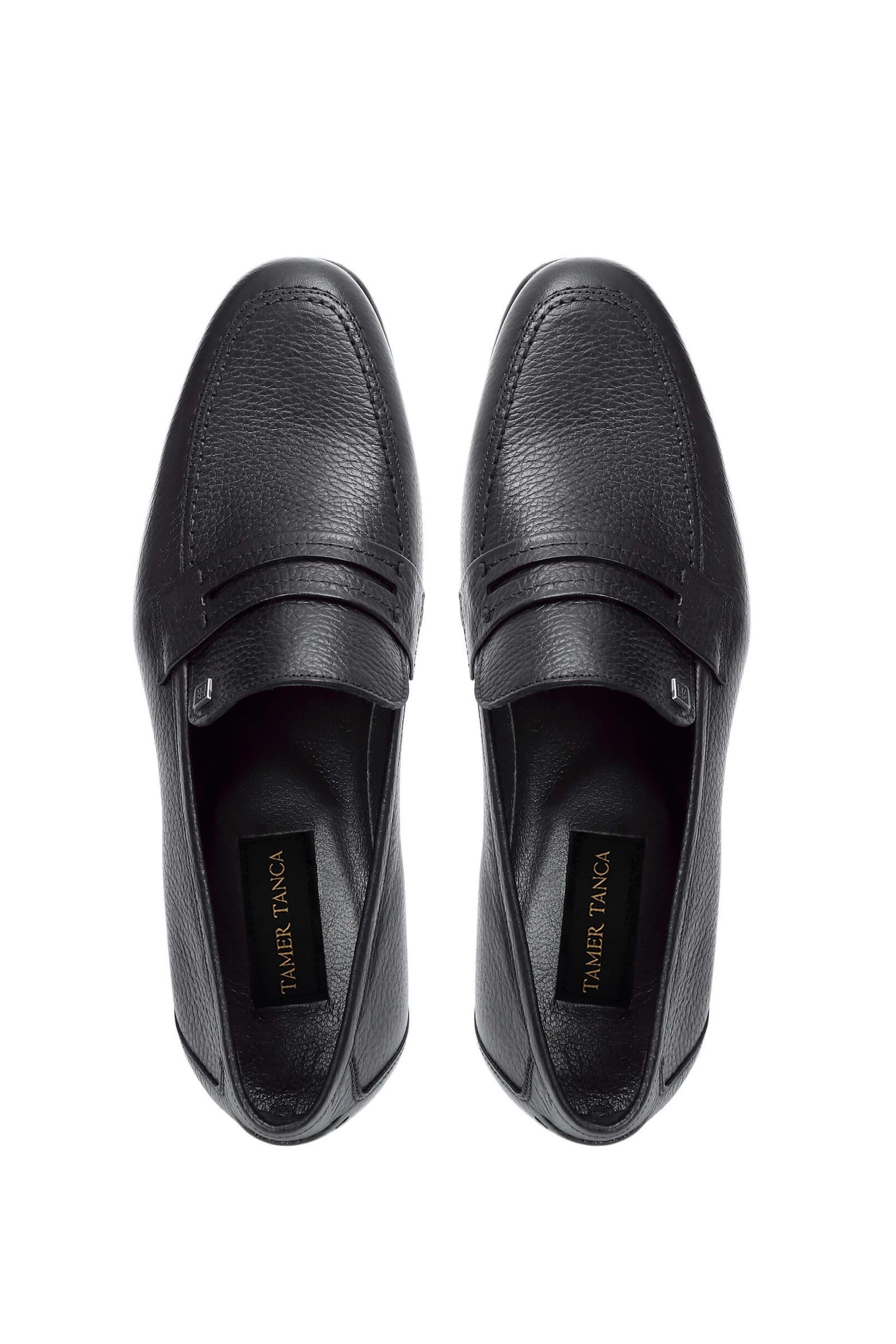Tamer Tanca Erkek Hakiki Deri Siyah Deri Makosen Ayakkabı