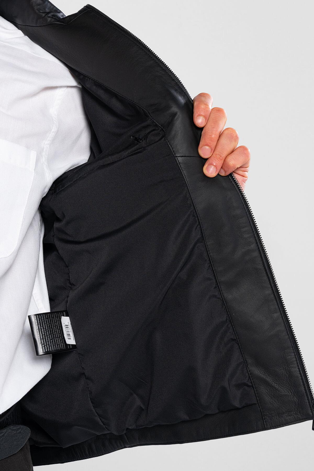 Tamer Tanca Erkek Hakiki Deri Siyah Deri Mont