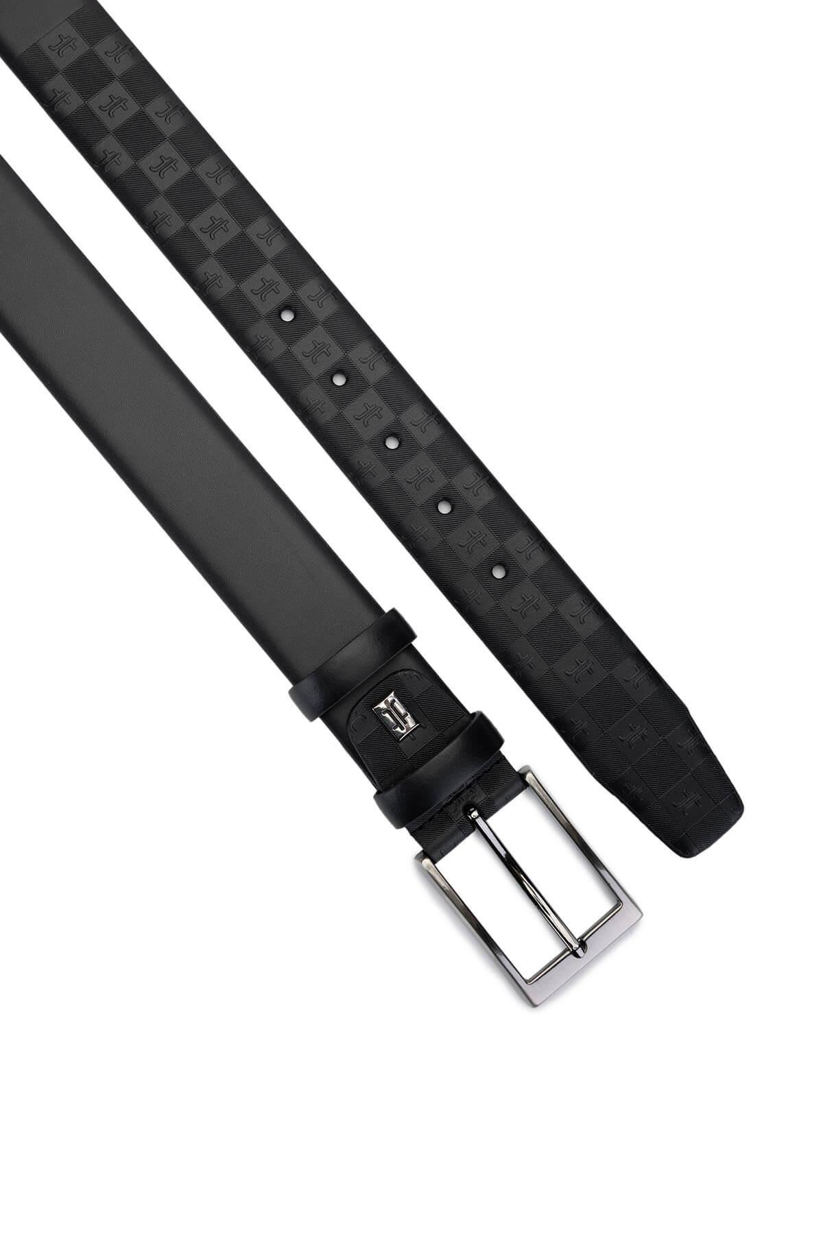 Tamer Tanca Erkek Hakiki Deri Siyah Deri Klasik Kemer