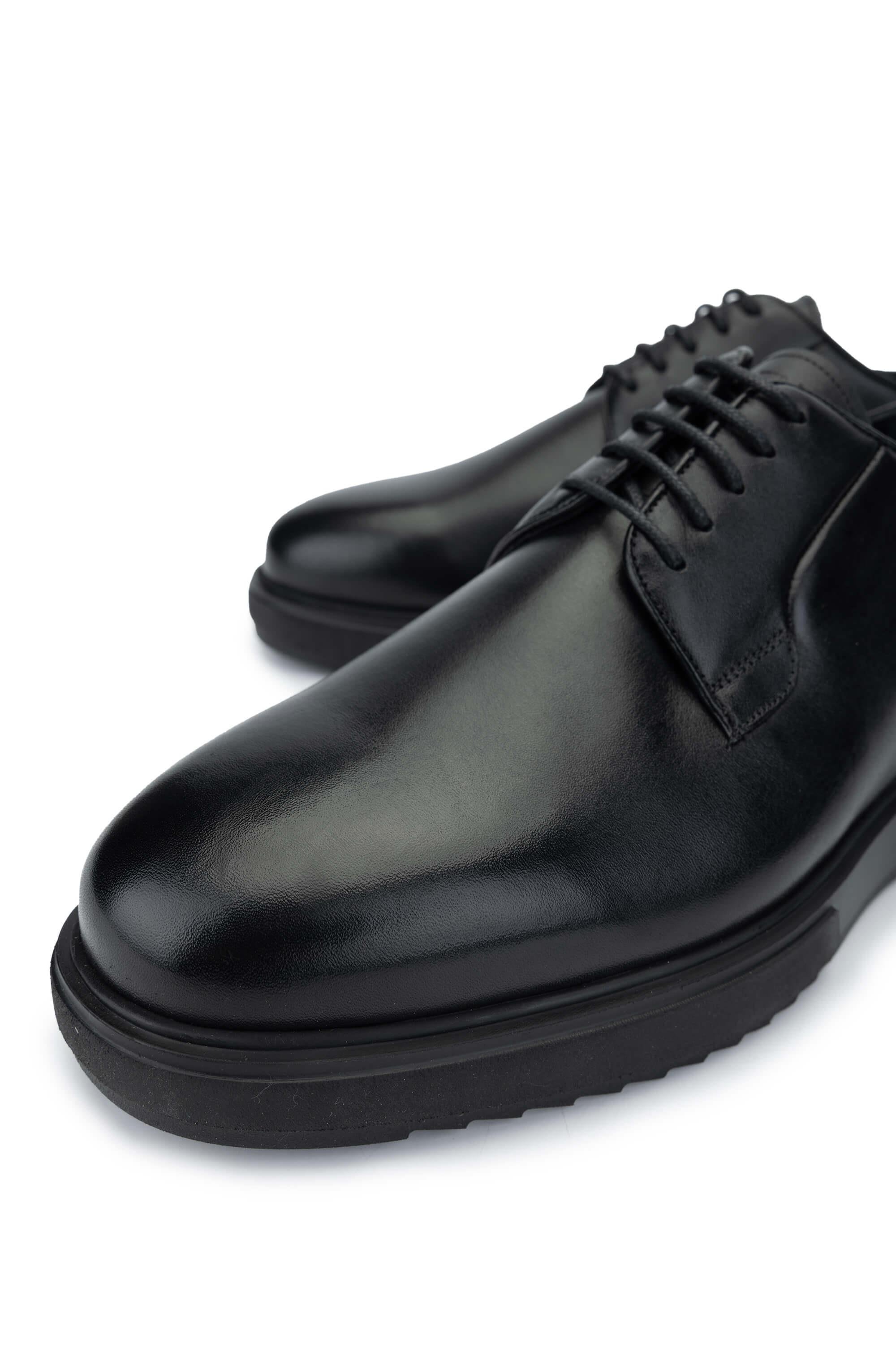 Tamer Tanca Erkek Hakiki Deri Siyah Deri Casual Ayakkabı