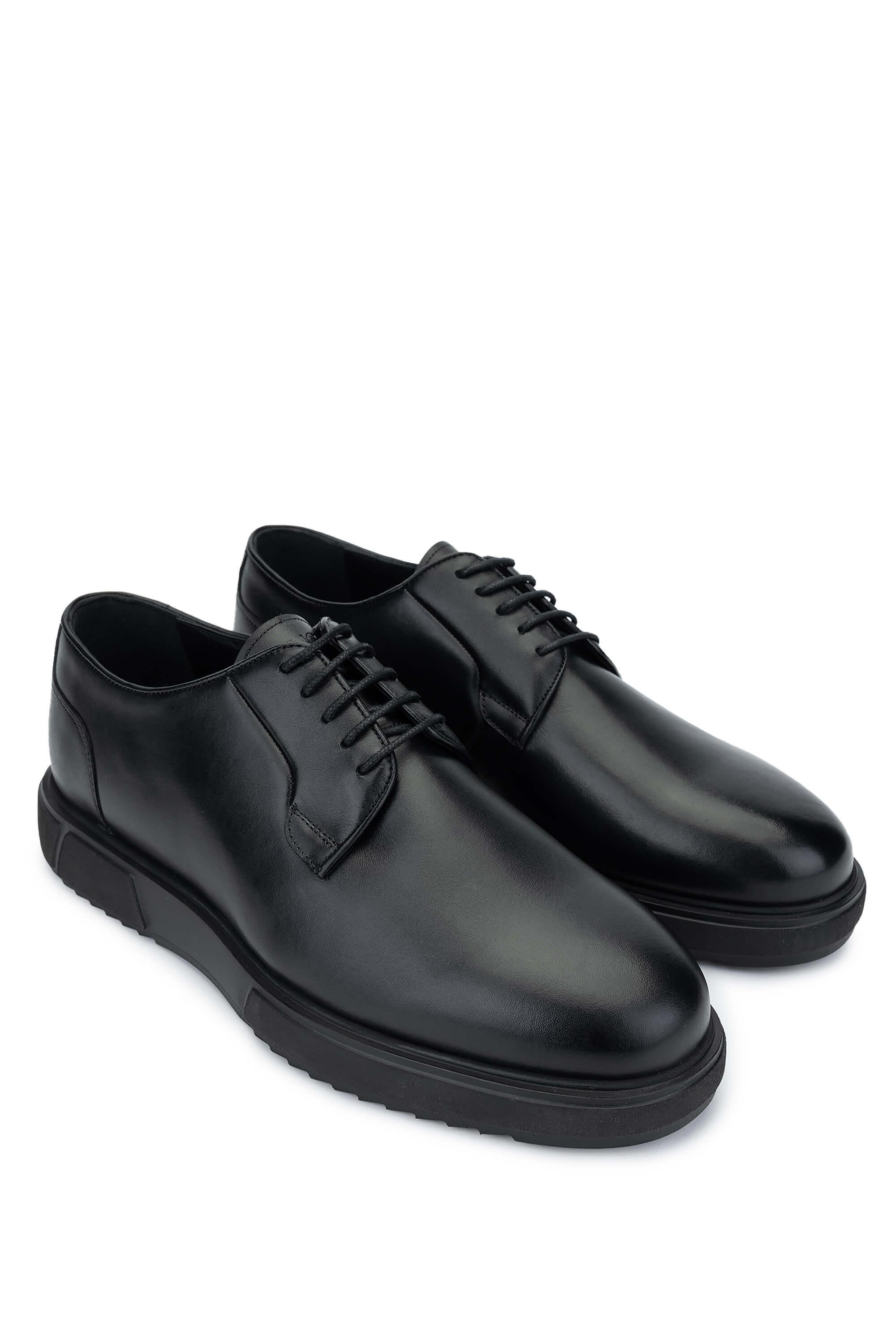 Tamer Tanca Erkek Hakiki Deri Siyah Deri Casual Ayakkabı