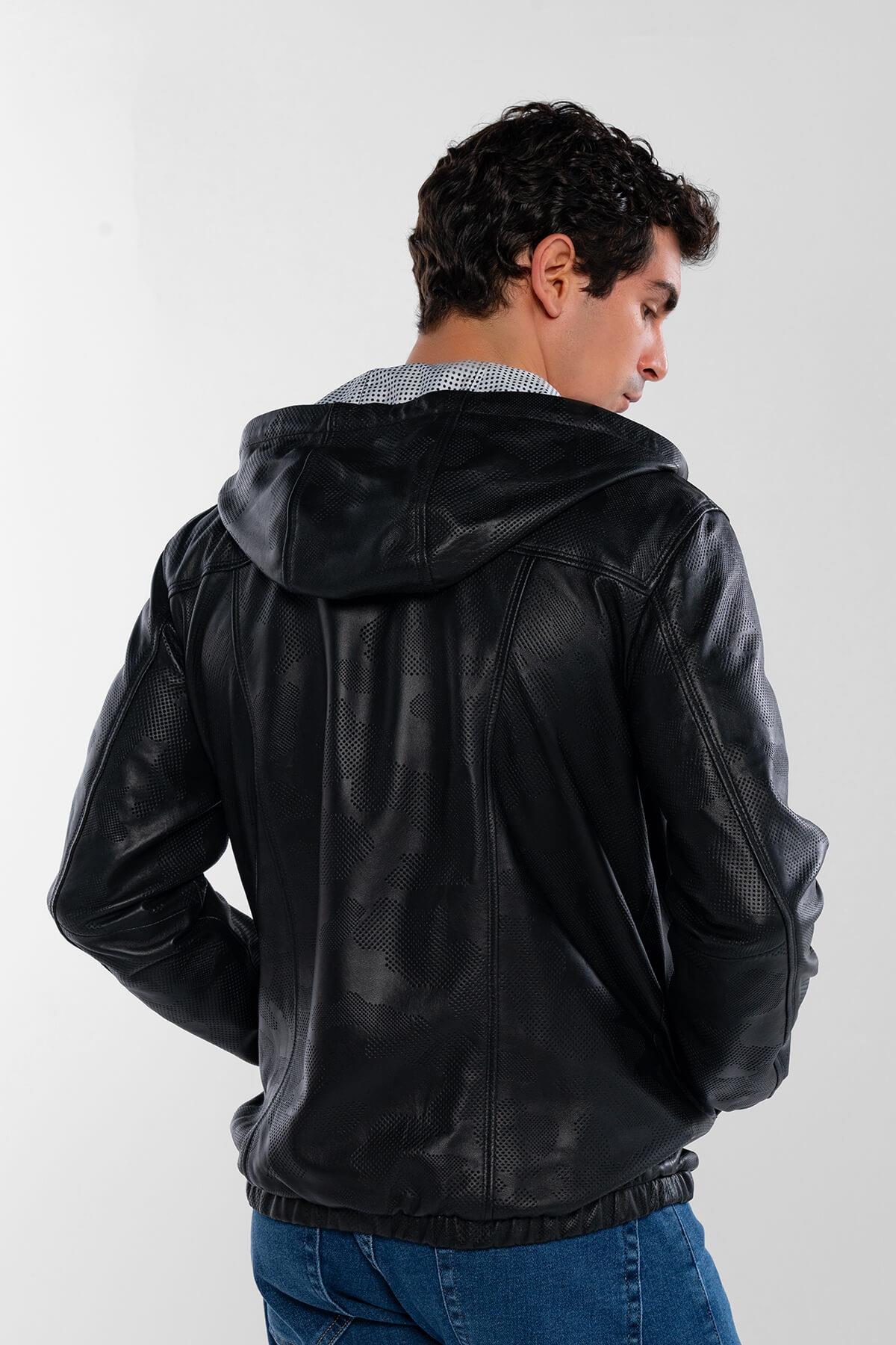 Tamer Tanca Erkek Hakiki Deri Siyah Deri Mont