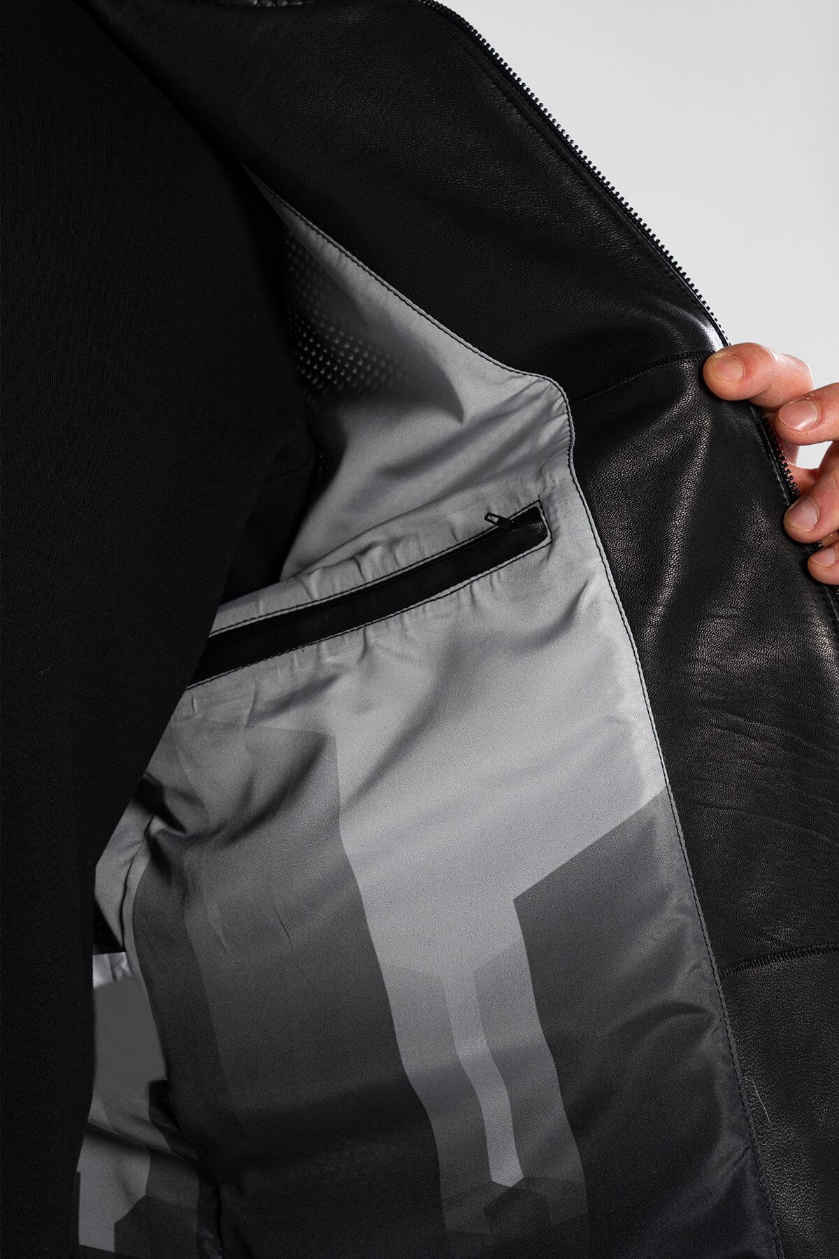 Tamer Tanca Erkek Hakiki Deri Siyah Deri Mont