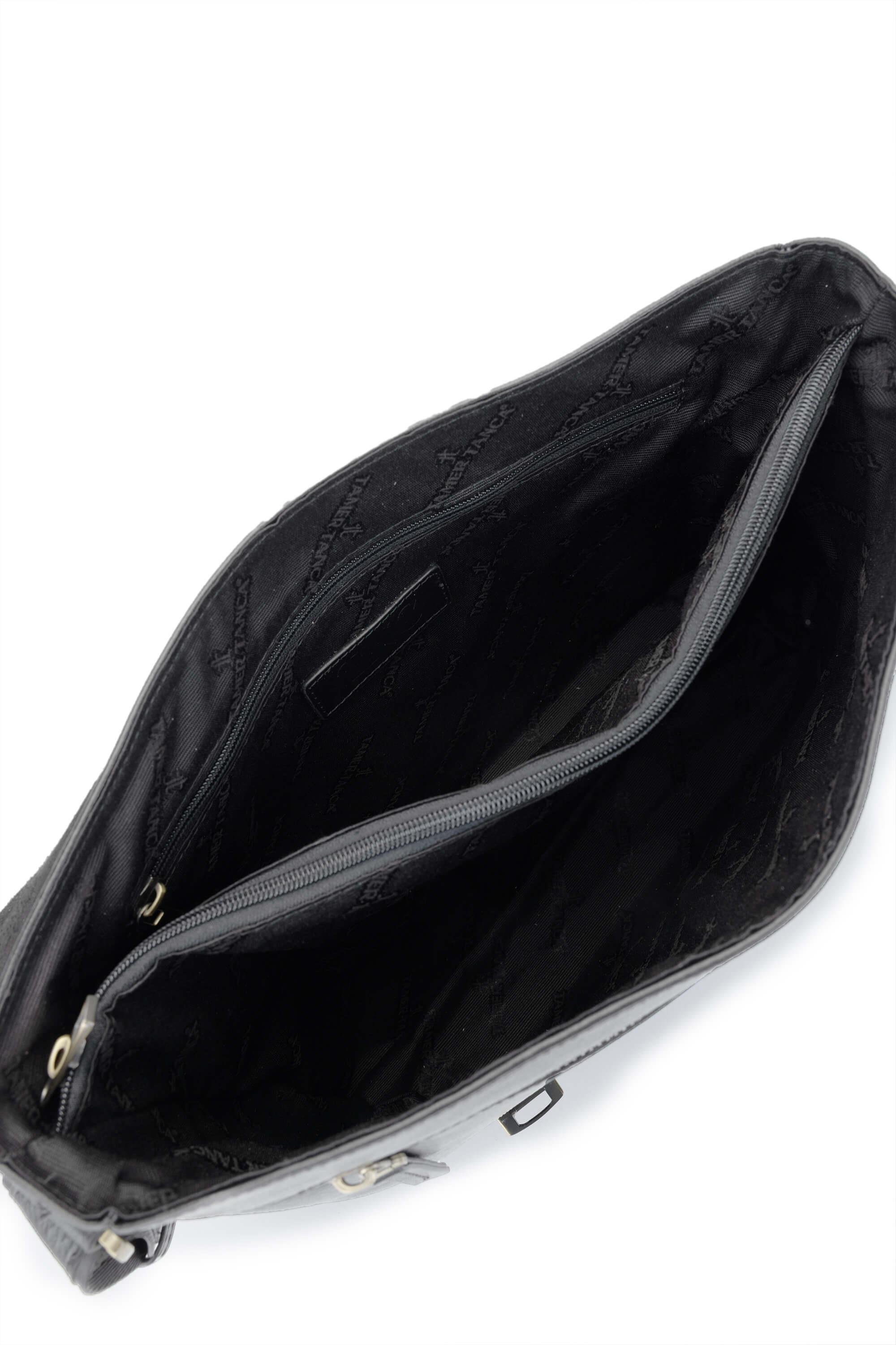 Tamer Tanca Erkek Hakiki Deri Siyah Deri Postacı Çanta