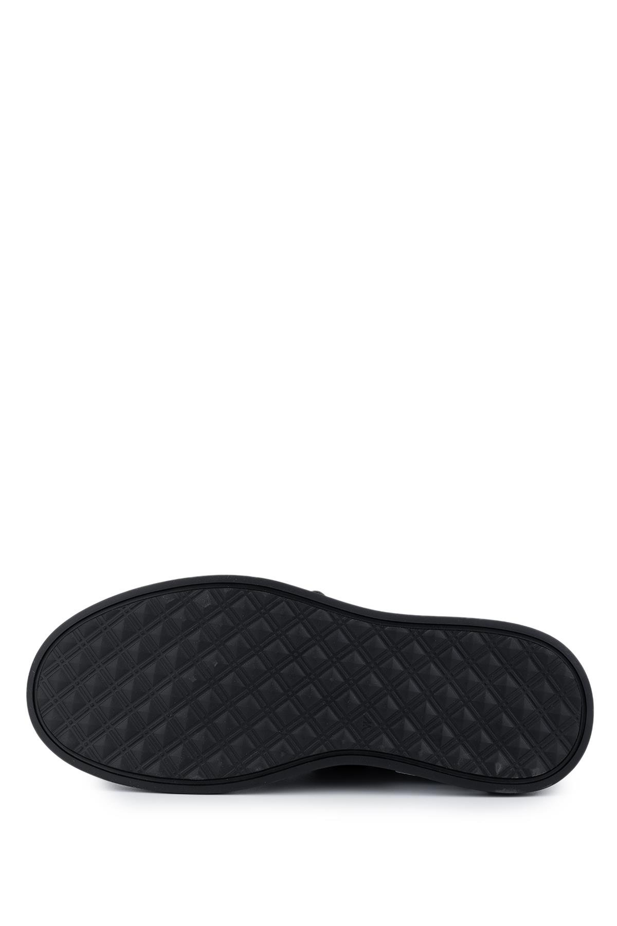 Tamer Tanca Erkek Hakiki Deri Siyah Deri Casual Ayakkabı