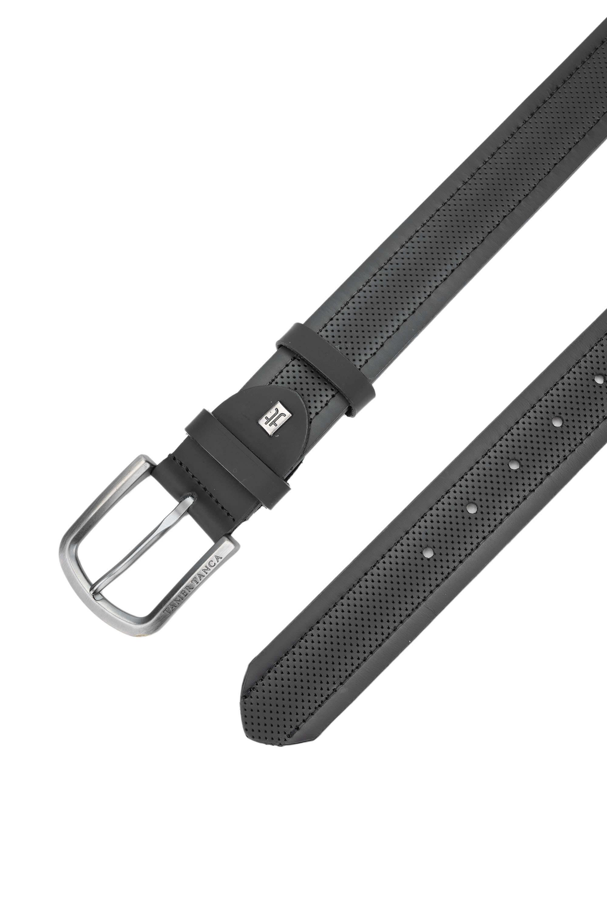 Tamer Tanca Erkek Hakiki Deri Siyah Deri Spor Kemer