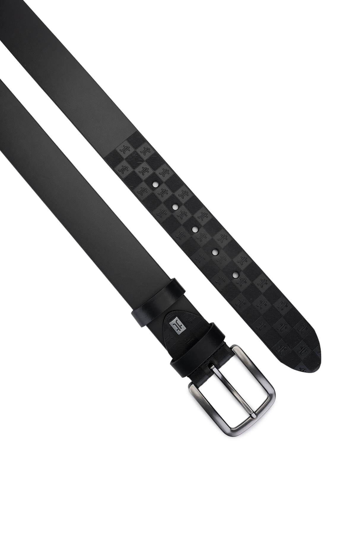 Tamer Tanca Erkek Hakiki Deri Siyah Deri Spor Kemer