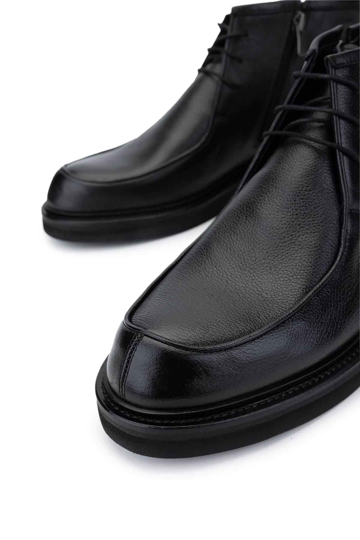 Tamer Tanca Erkek Hakiki Deri Siyah Deri Casual Bot