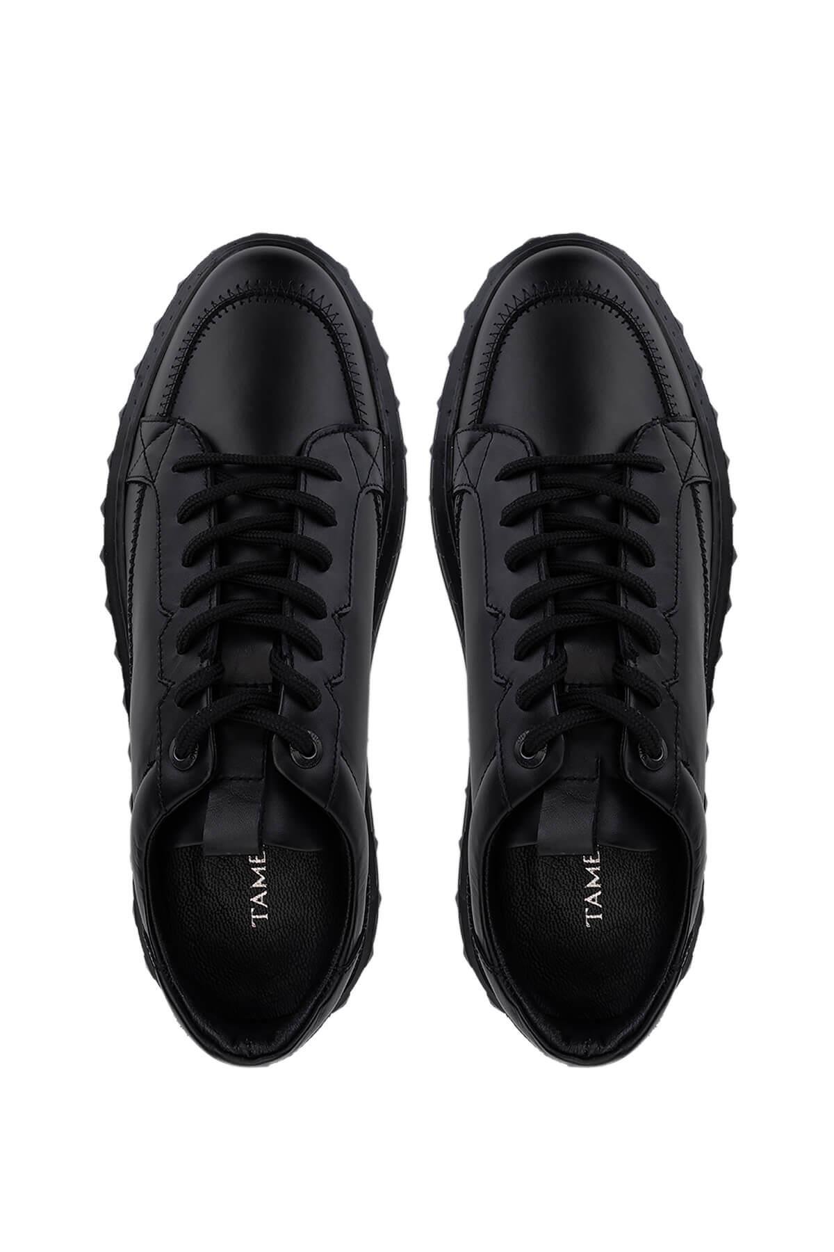 Tamer Tanca Erkek Hakiki Deri Siyah Deri Sneakers & Spor Ayakkabı