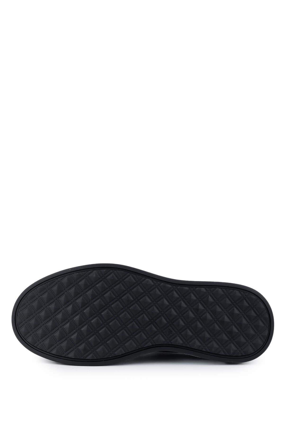 Tamer Tanca Erkek Hakiki Deri Siyah Deri Casual Ayakkabı