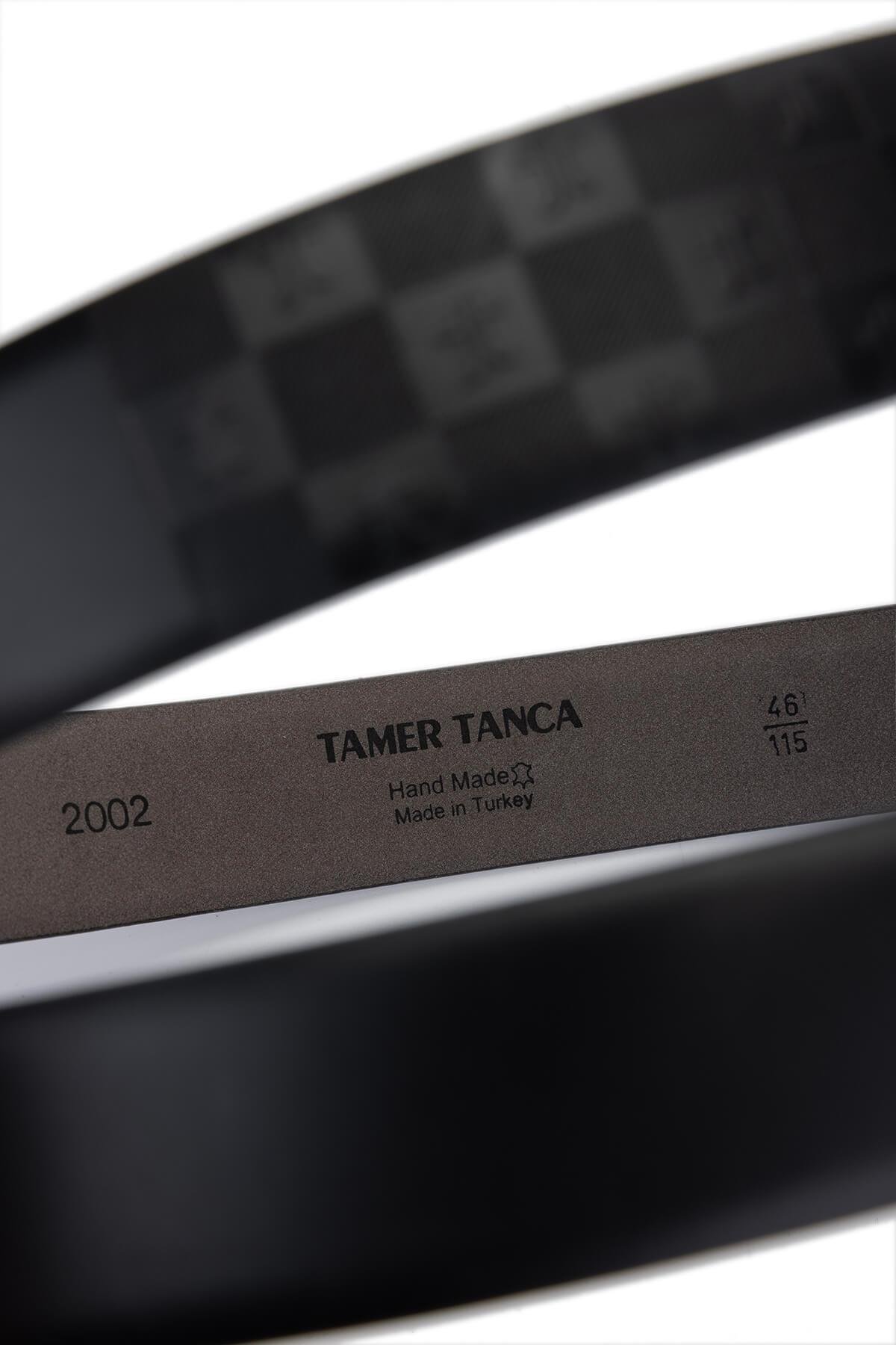 Tamer Tanca Erkek Hakiki Deri Siyah Deri Klasik Kemer