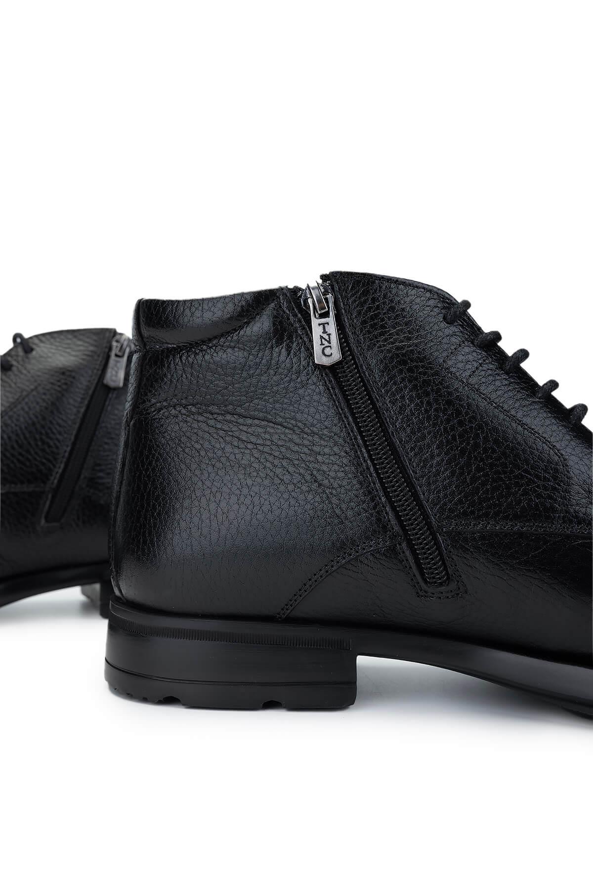 Tamer Tanca Erkek Hakiki Deri Siyah Deri Klasik Bot