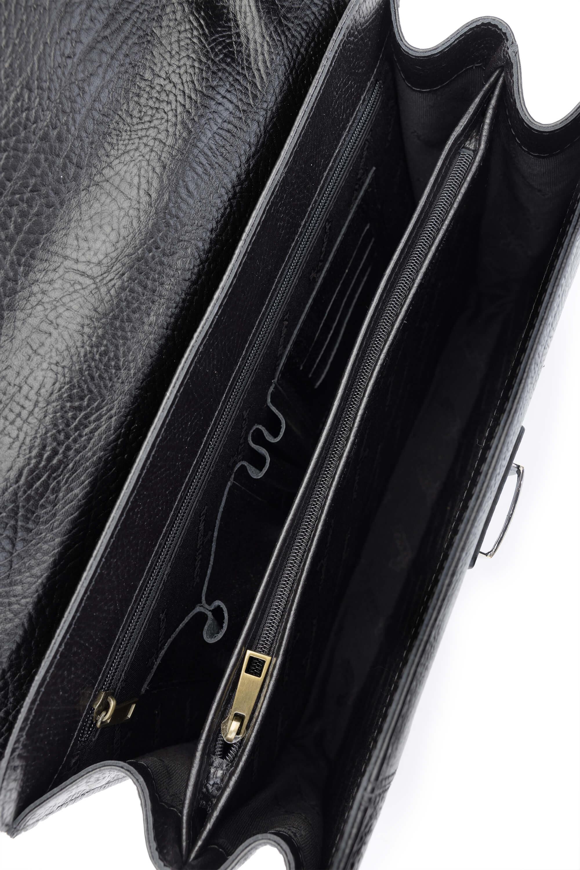 Tamer Tanca Erkek Hakiki Deri Siyah Evrak Çantası