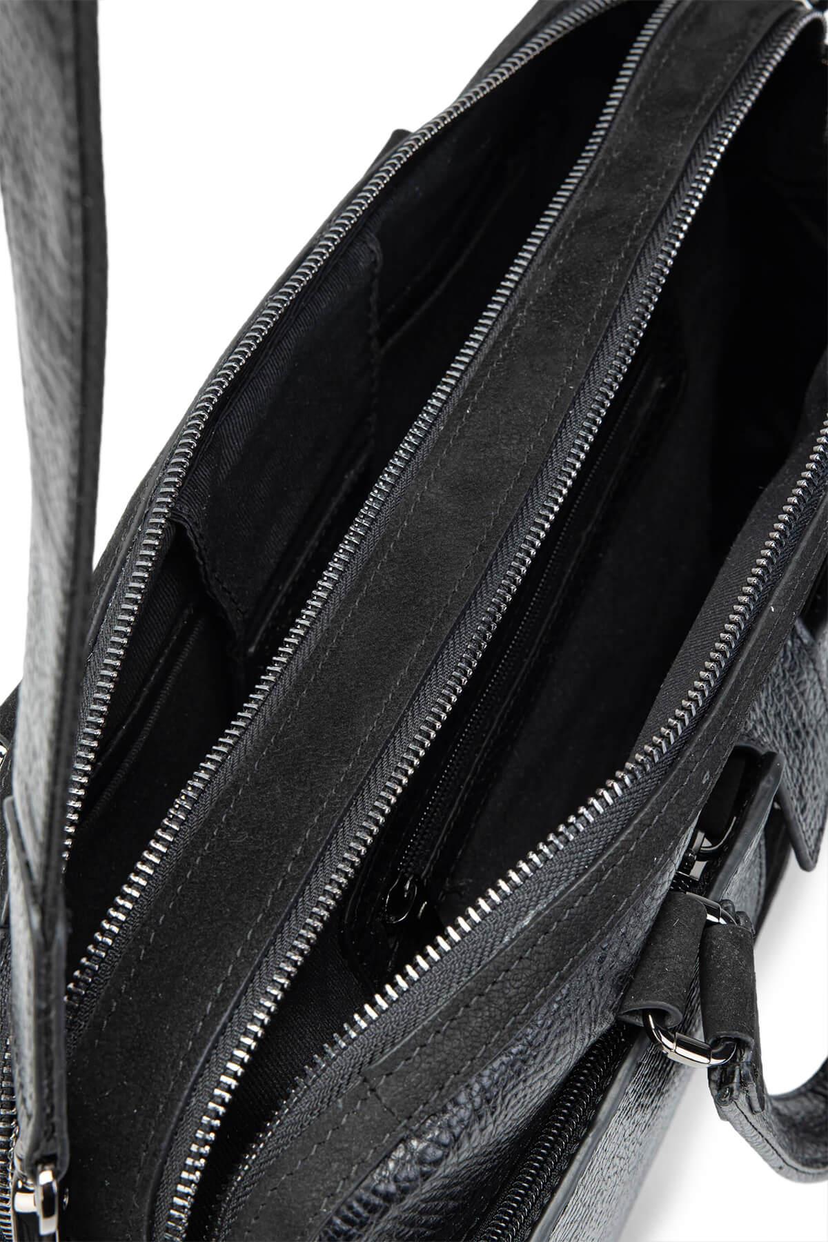 Tamer Tanca Erkek Hakiki Deri Siyah Evrak Çantası