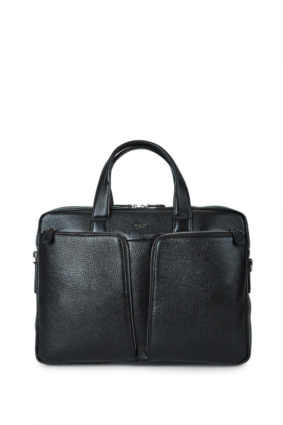 Tamer Tanca Erkek Hakiki Deri Siyah Evrak Çantası