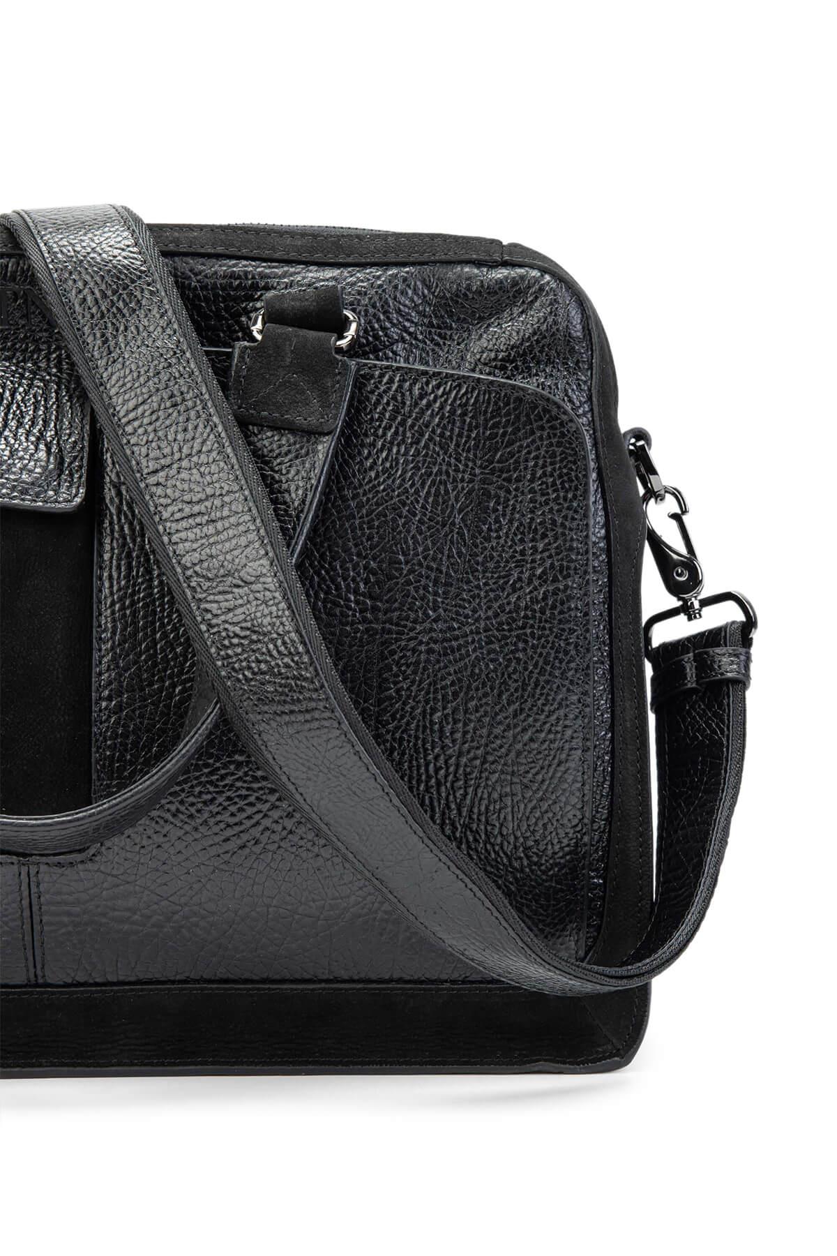 Tamer Tanca Erkek Hakiki Deri Siyah Evrak Çantası