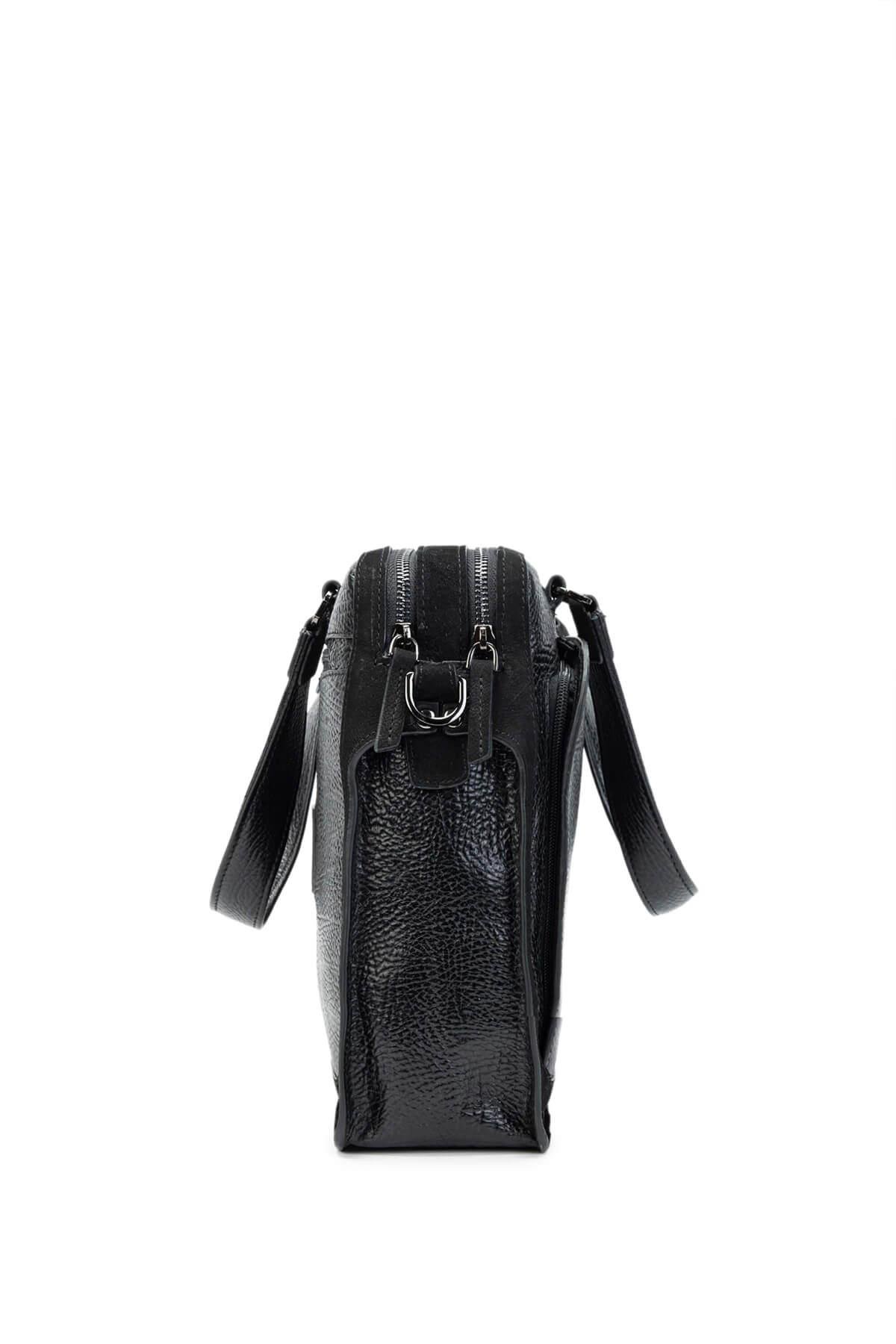 Tamer Tanca Erkek Hakiki Deri Siyah Evrak Çantası