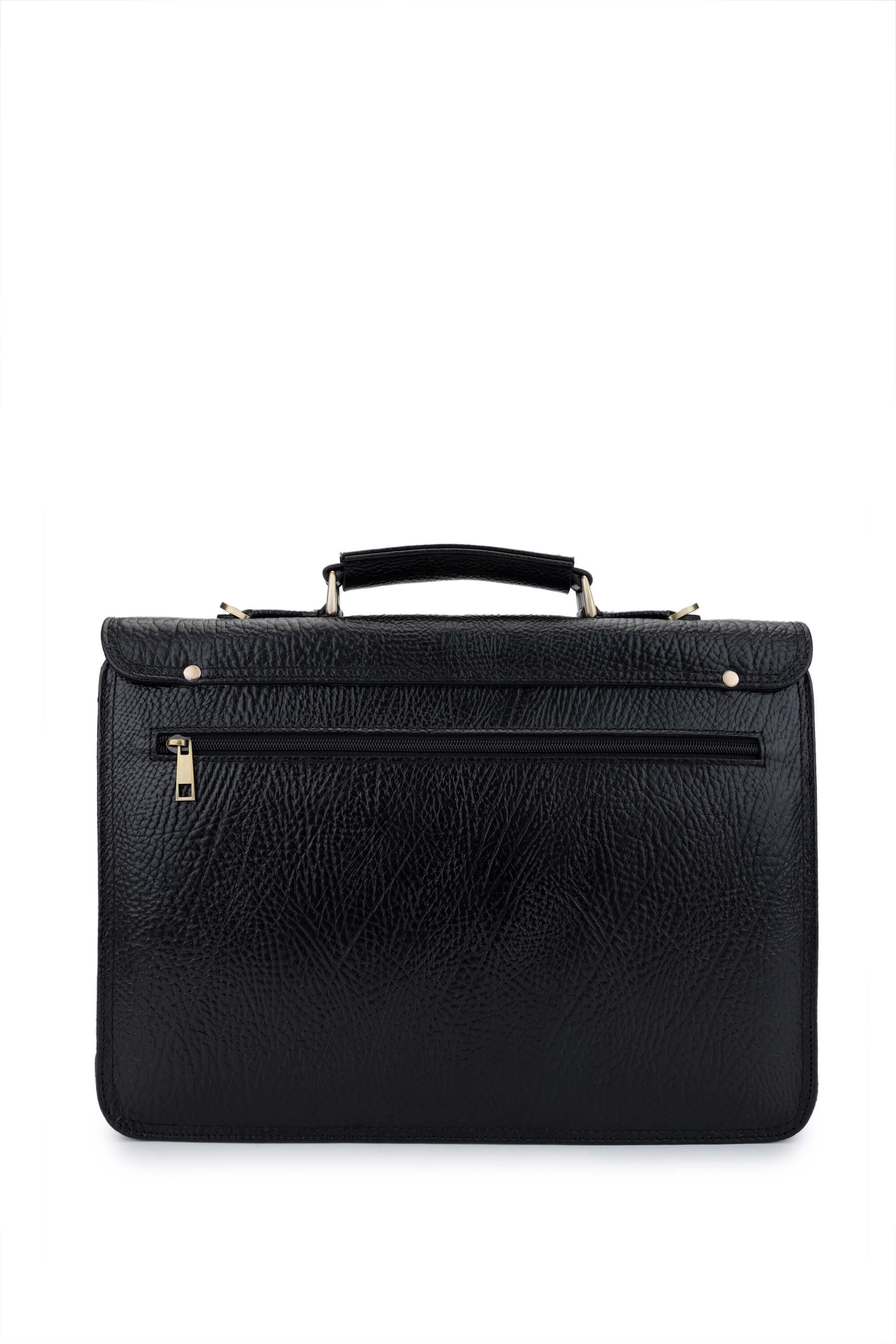 Tamer Tanca Erkek Hakiki Deri Siyah Evrak Çantası