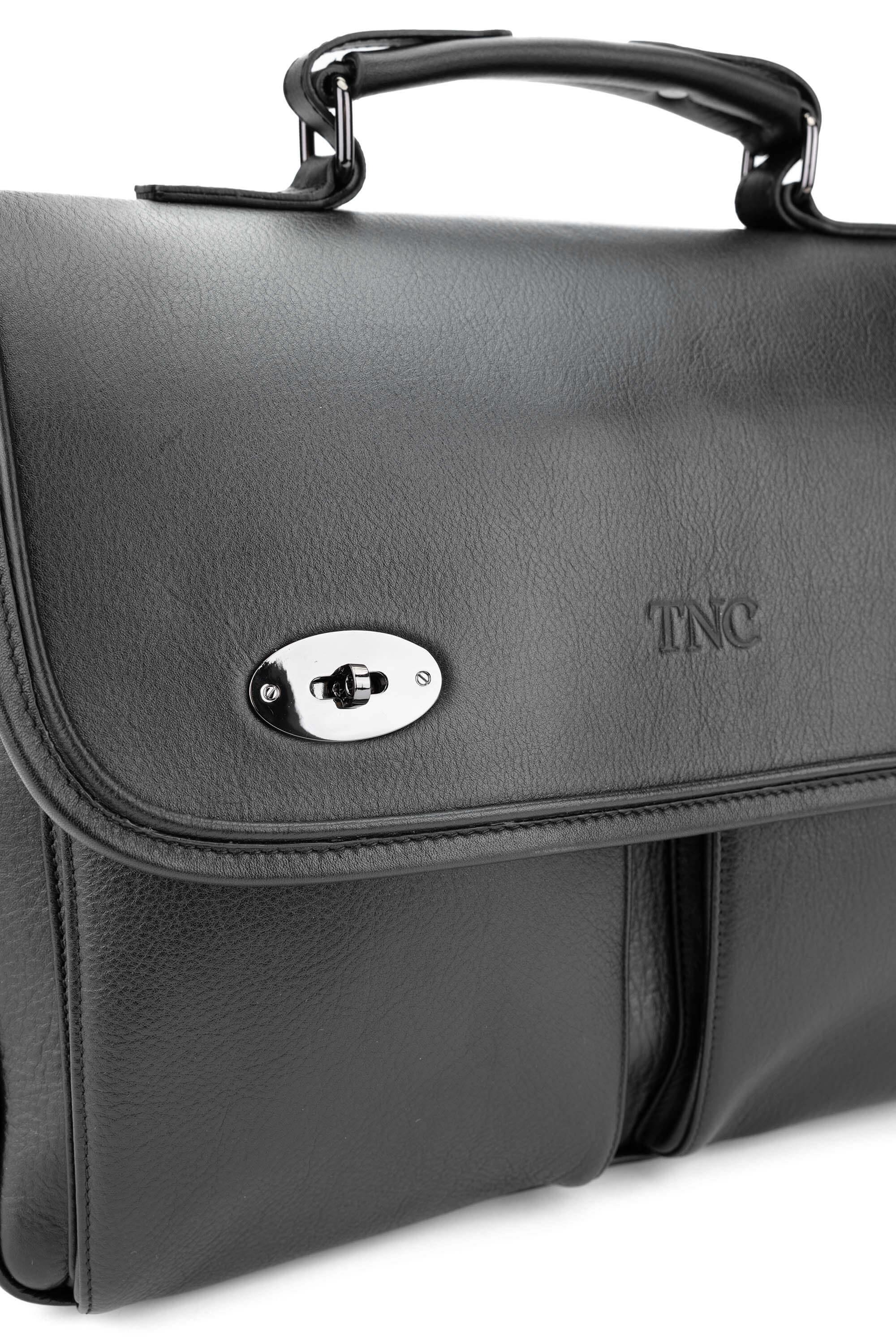 Tamer Tanca Erkek Hakiki Deri Siyah Evrak Çantası