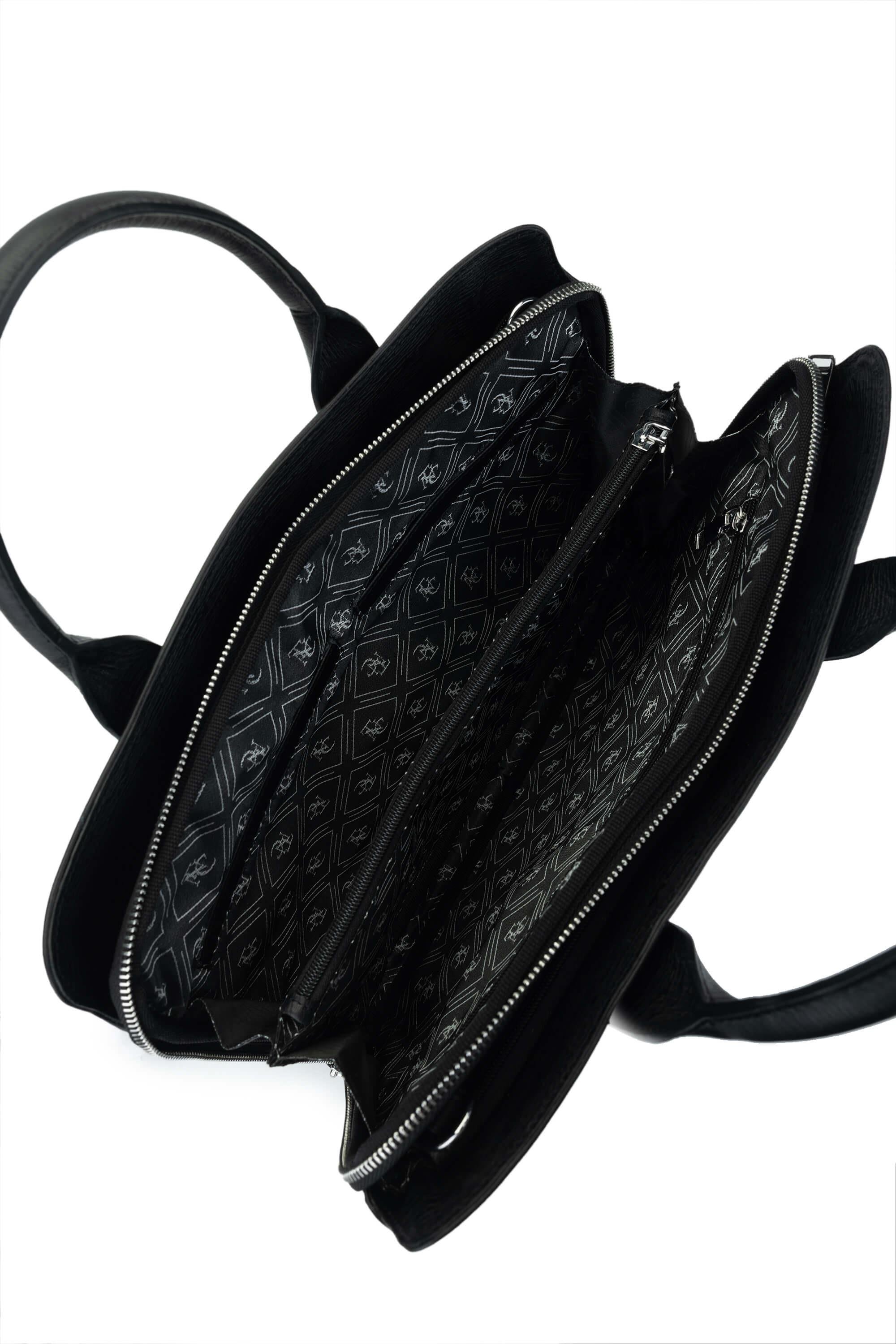 Tamer Tanca Erkek Hakiki Deri Siyah Evrak Çantası