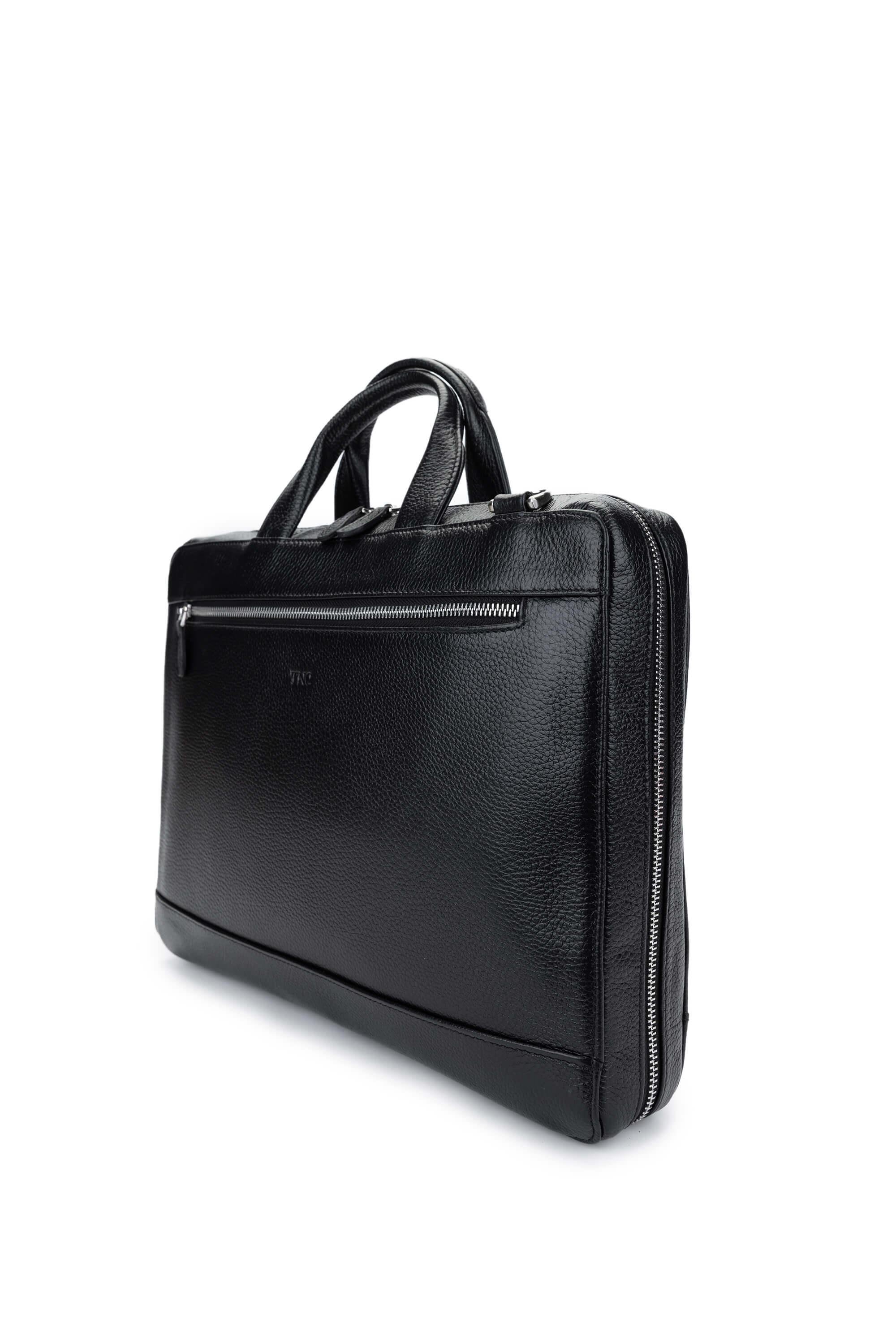 Tamer Tanca Erkek Hakiki Deri Siyah Floter Evrak Çantası