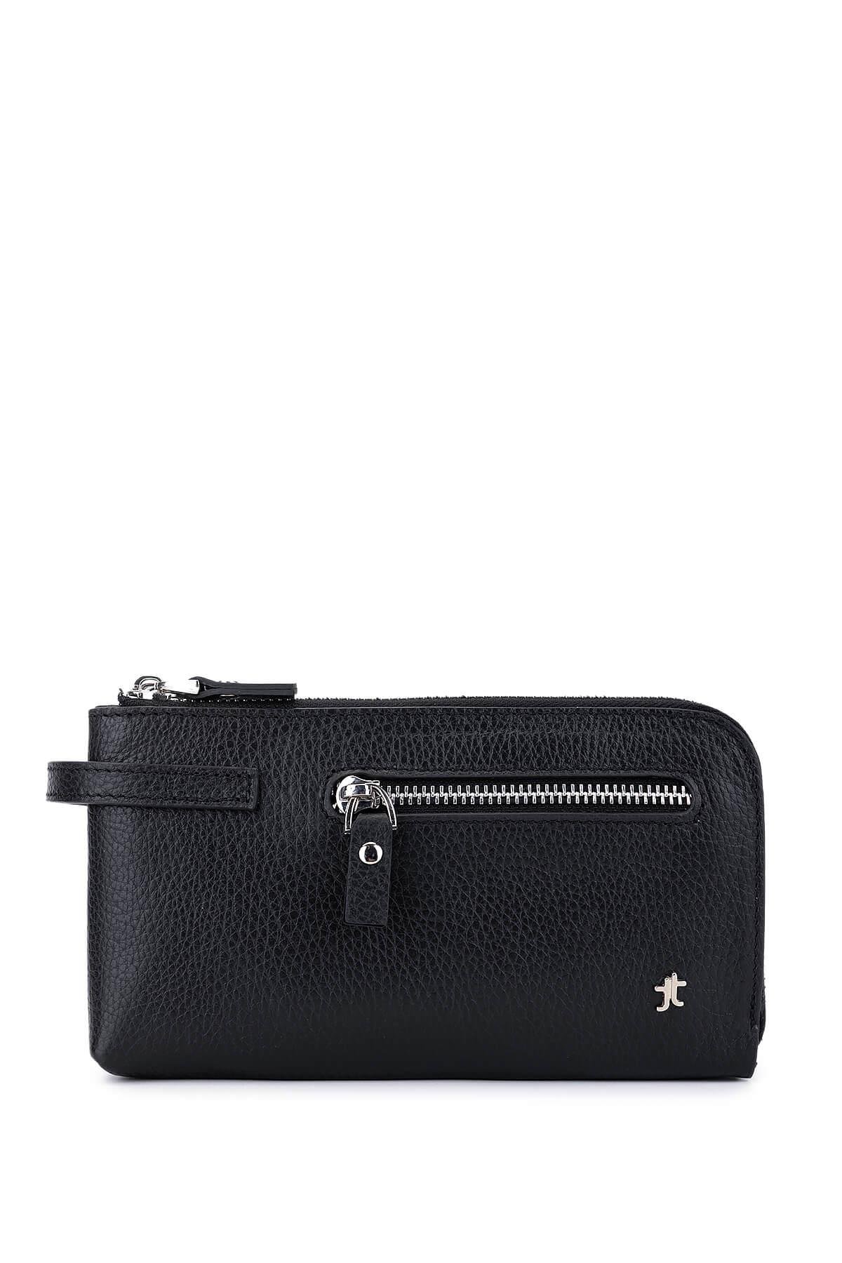 Tamer Tanca Erkek Hakiki Deri Siyah Floter El Çantası