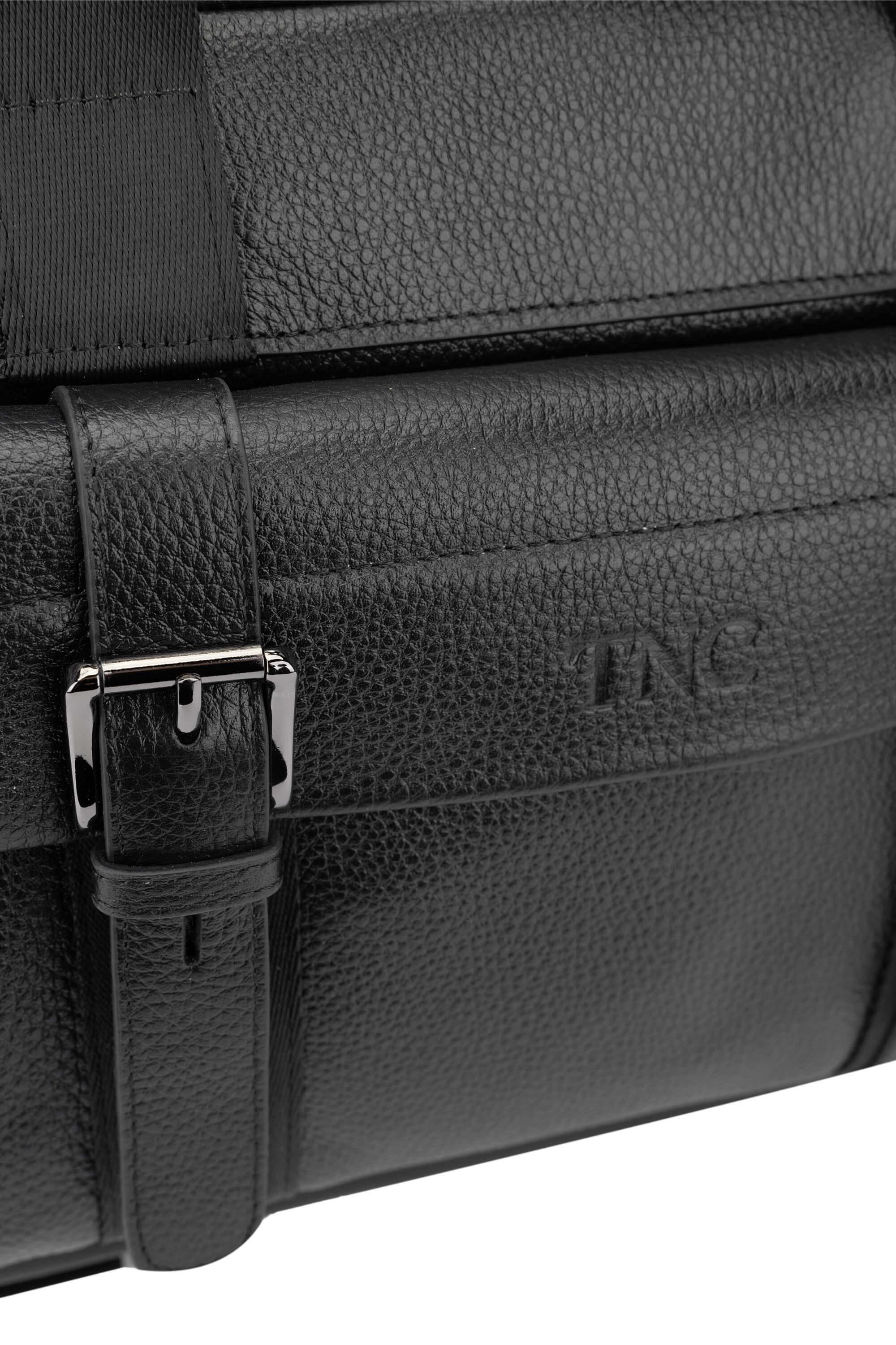 Tamer Tanca Erkek Hakiki Deri Siyah Floter Evrak Çantası