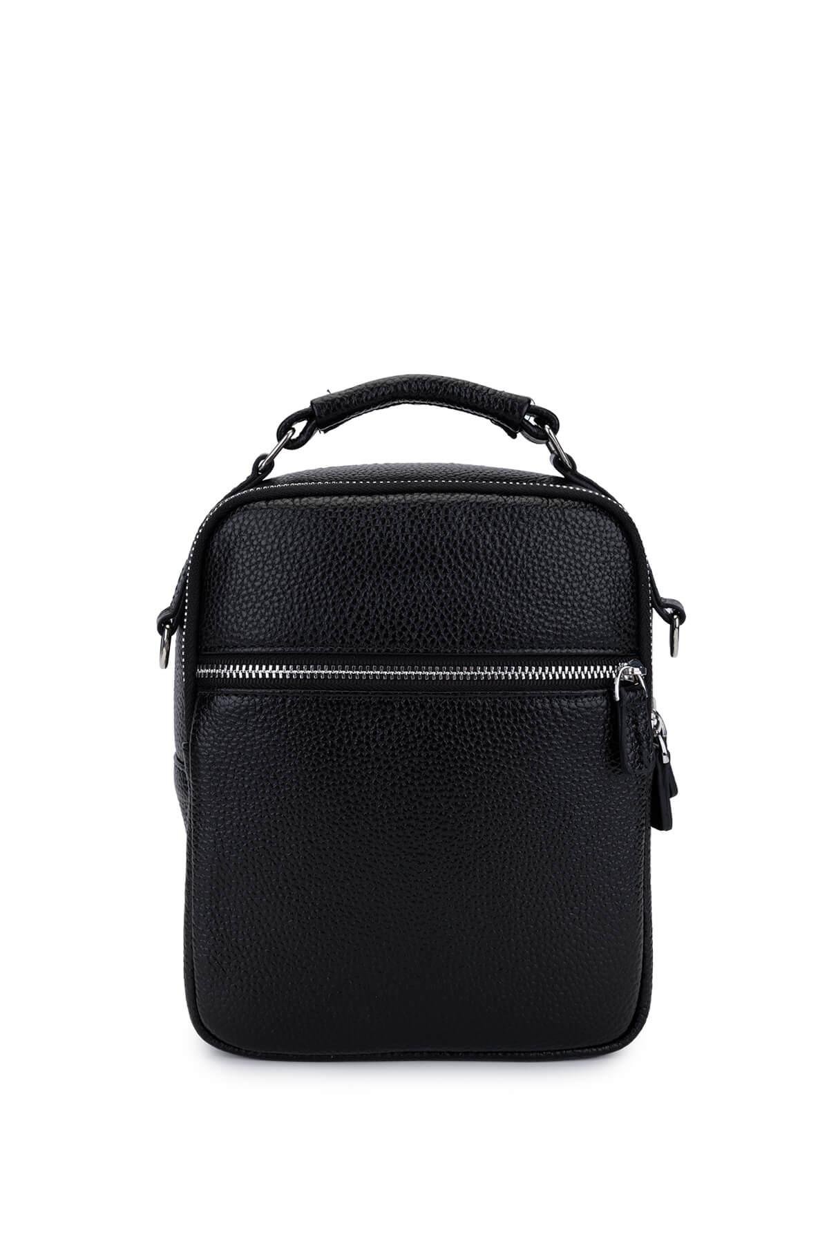 Tamer Tanca Erkek Hakiki Deri Siyah Floter El Çantası