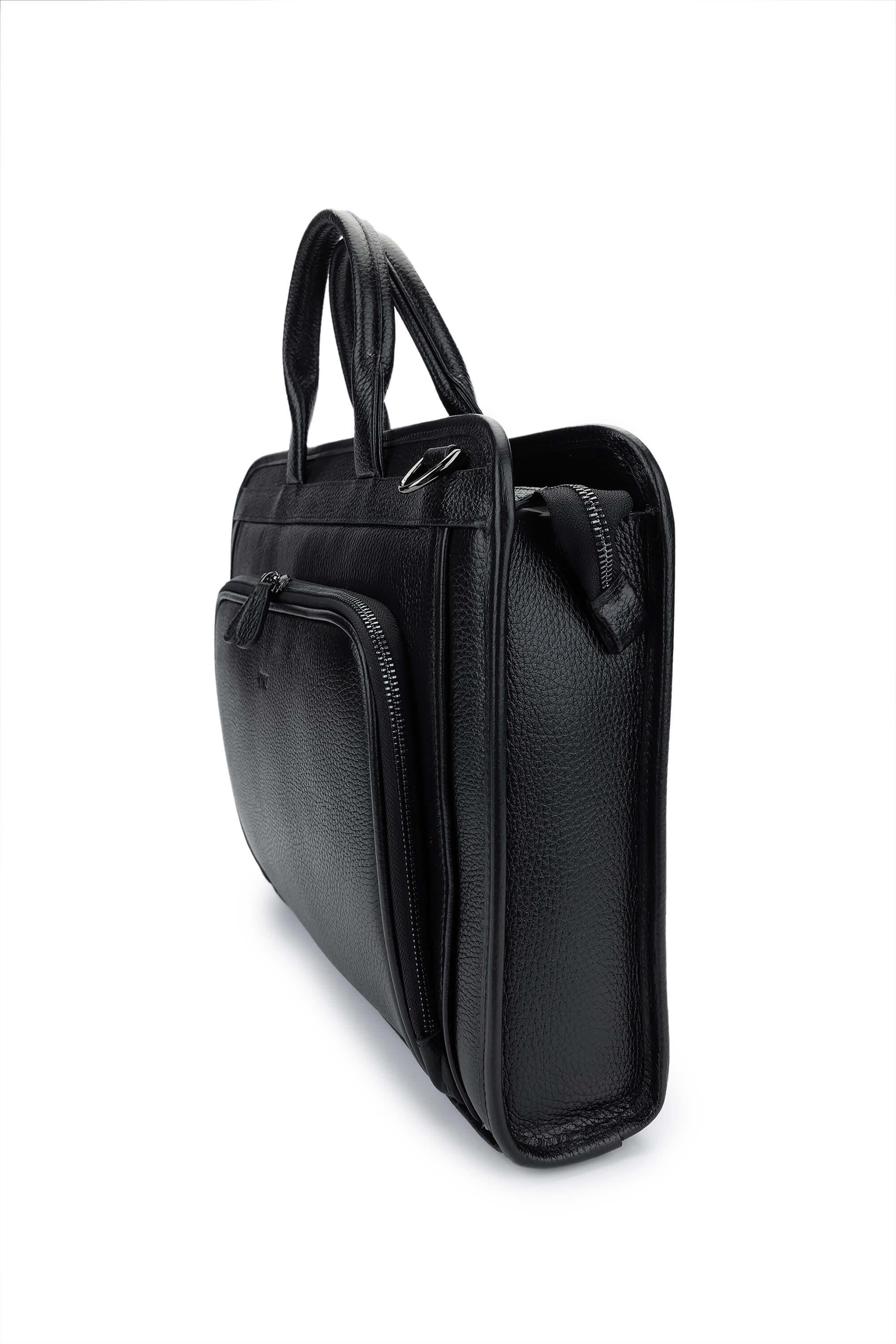 Tamer Tanca Erkek Hakiki Deri Siyah Floter Evrak Çantası