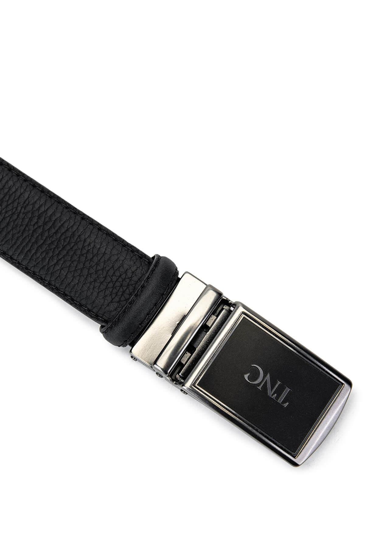 Tamer Tanca Erkek Hakiki Deri Siyah Floter Kemer