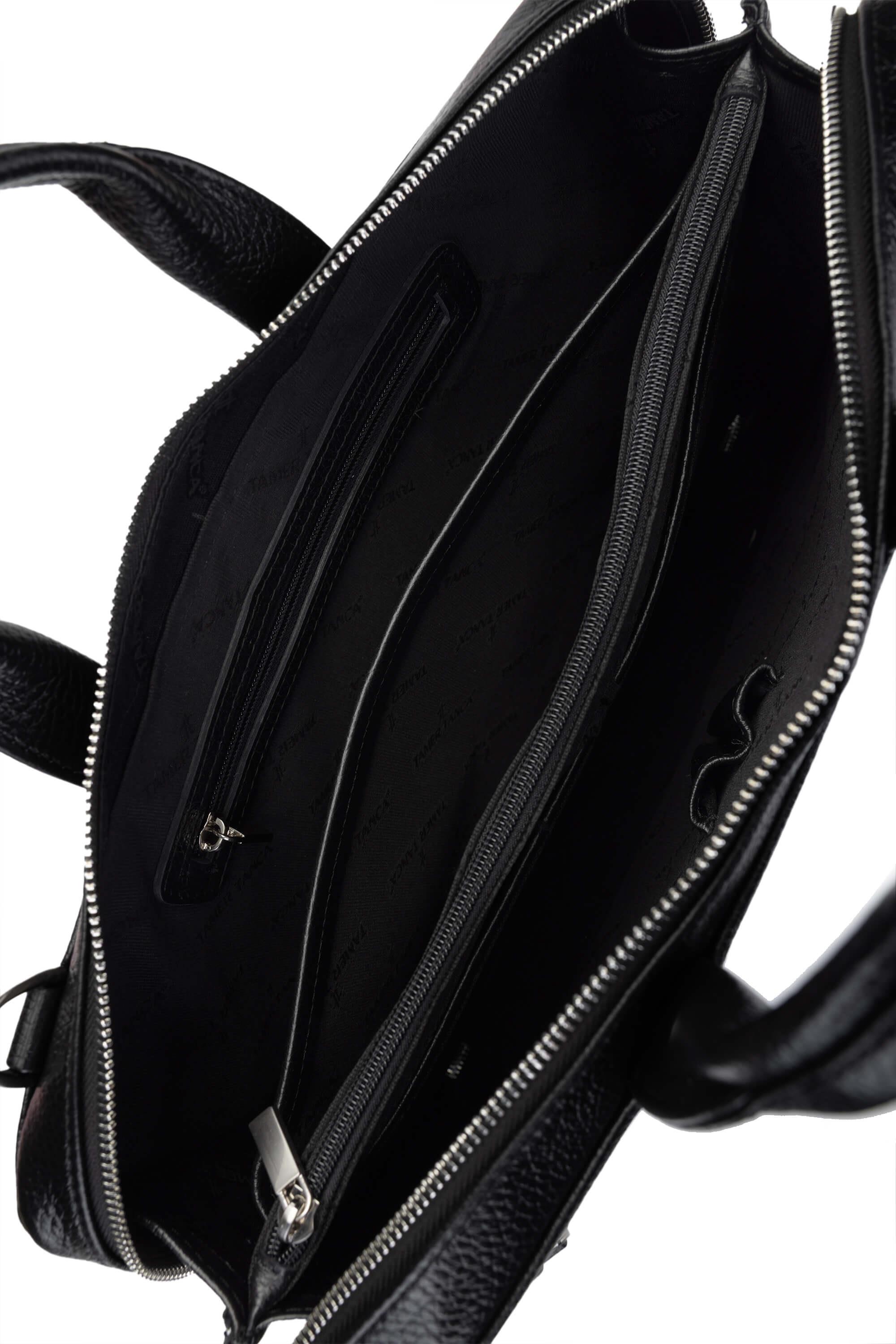 Tamer Tanca Erkek Hakiki Deri Siyah Floter Evrak Çantası