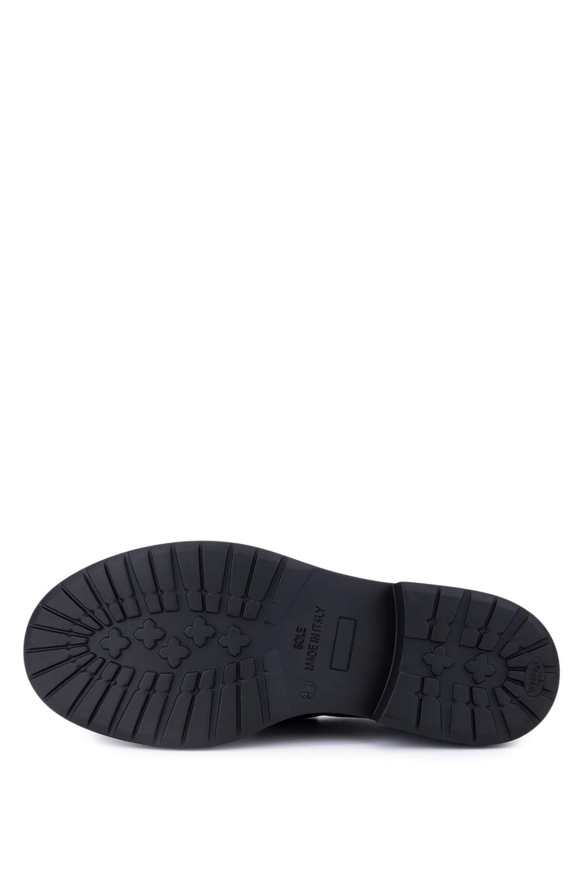 Tamer Tanca Erkek Hakiki Deri Siyah Floter Loafer Ayakkabı