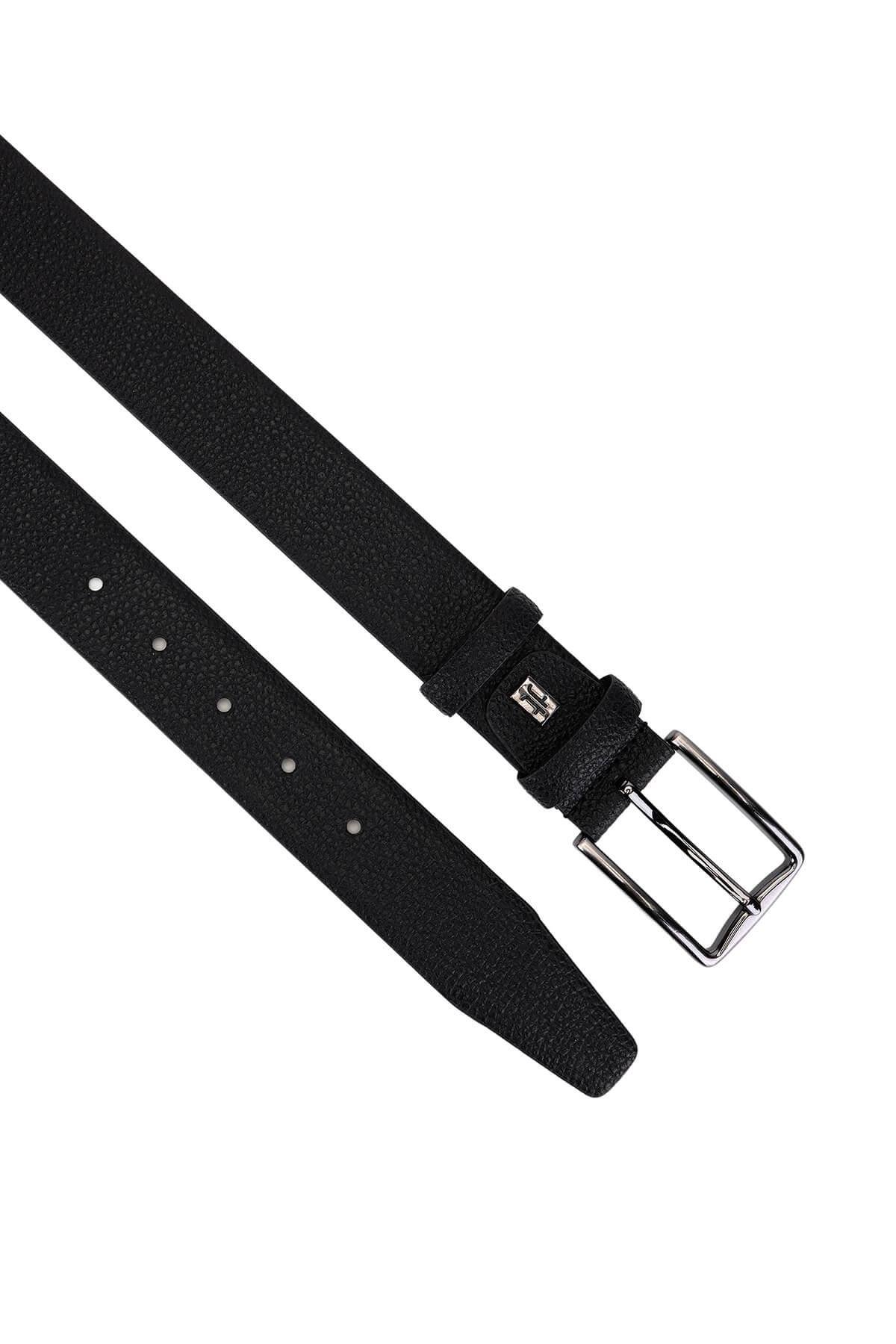 Tamer Tanca Erkek Hakiki Deri Siyah Floter Klasik Kemer