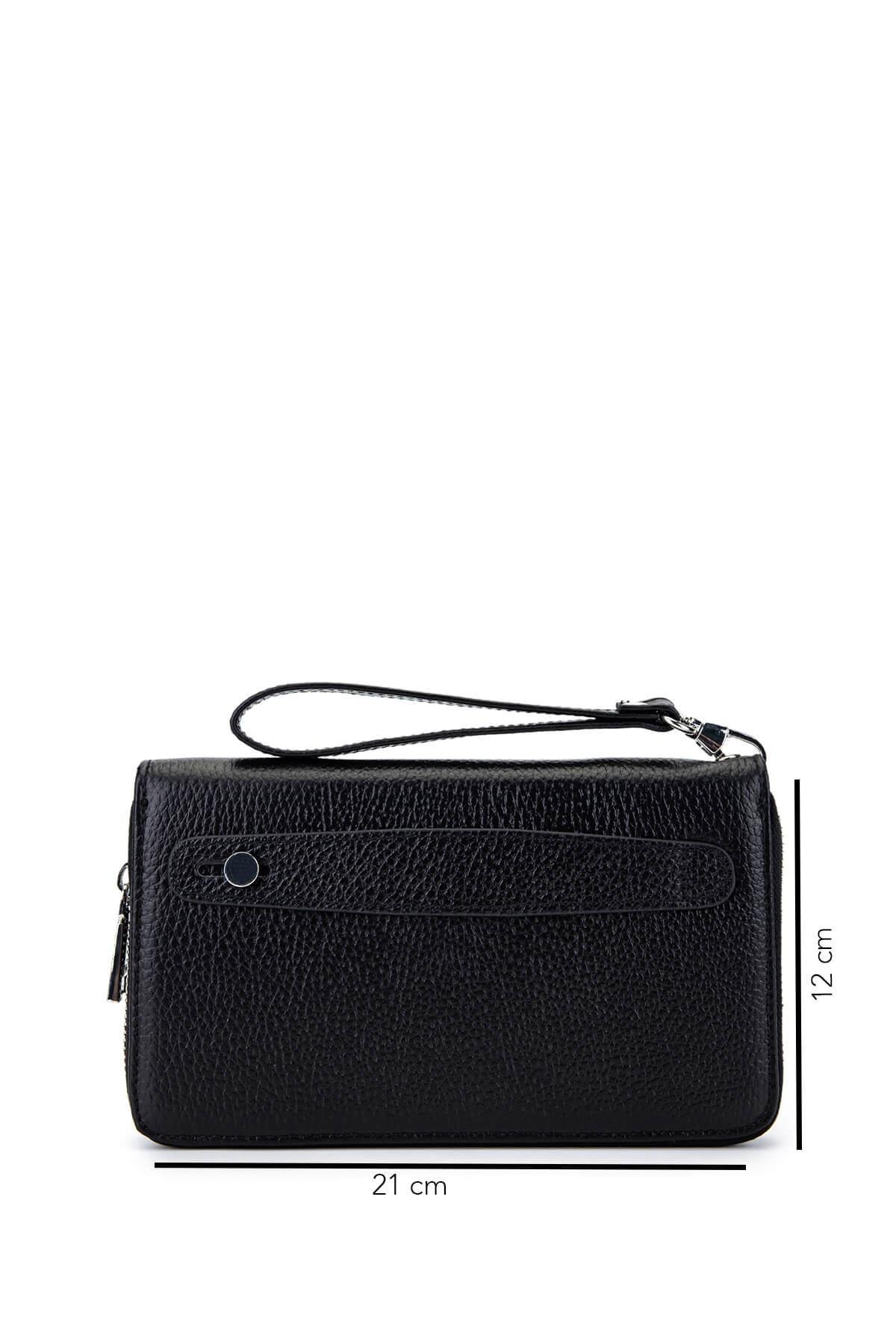 Tamer Tanca Erkek Hakiki Deri Siyah Floter El Çantası