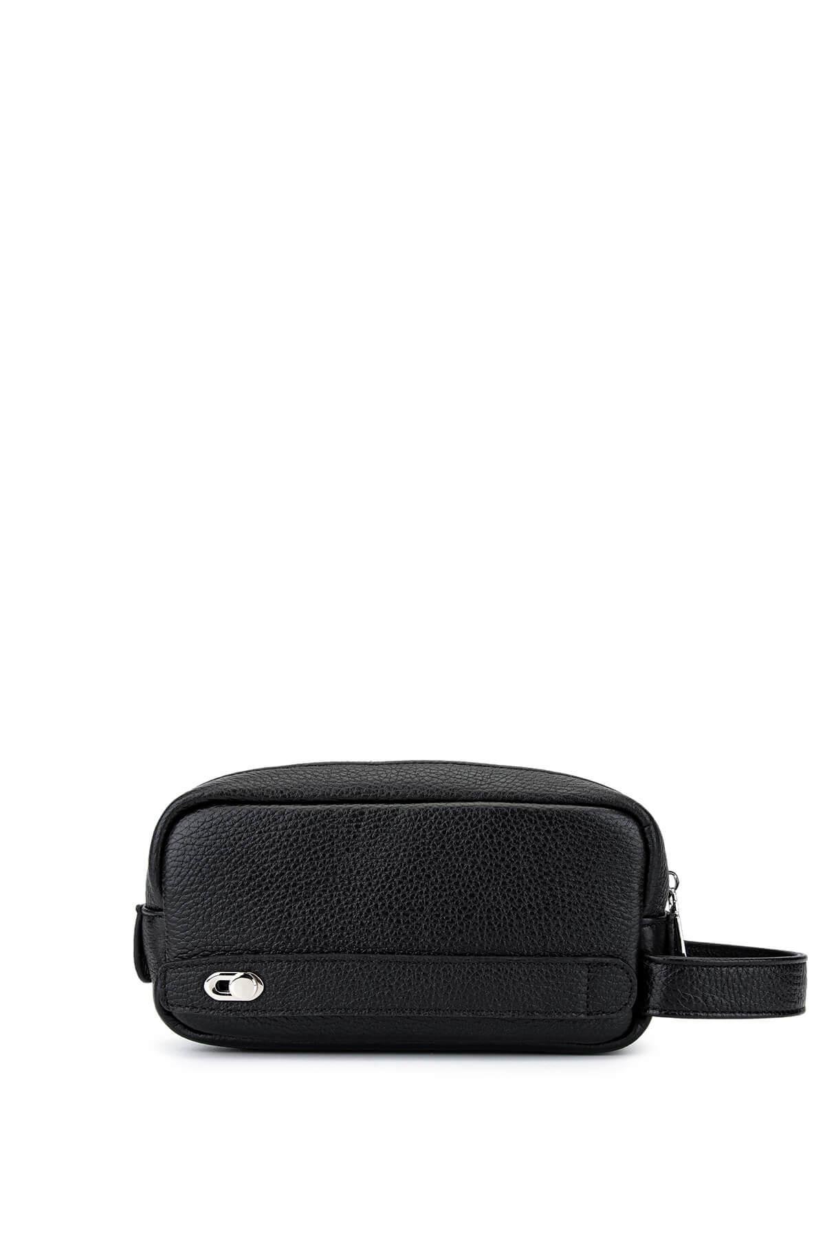 Tamer Tanca Erkek Hakiki Deri Siyah Floter El Çantası