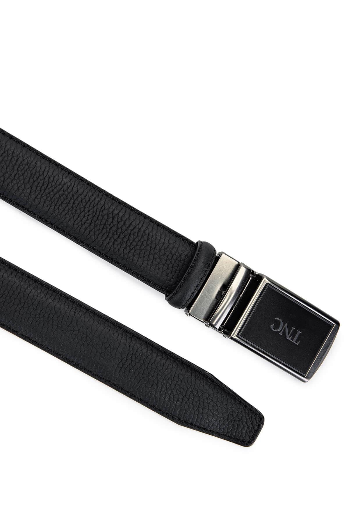 Tamer Tanca Erkek Hakiki Deri Siyah Floter Kemer