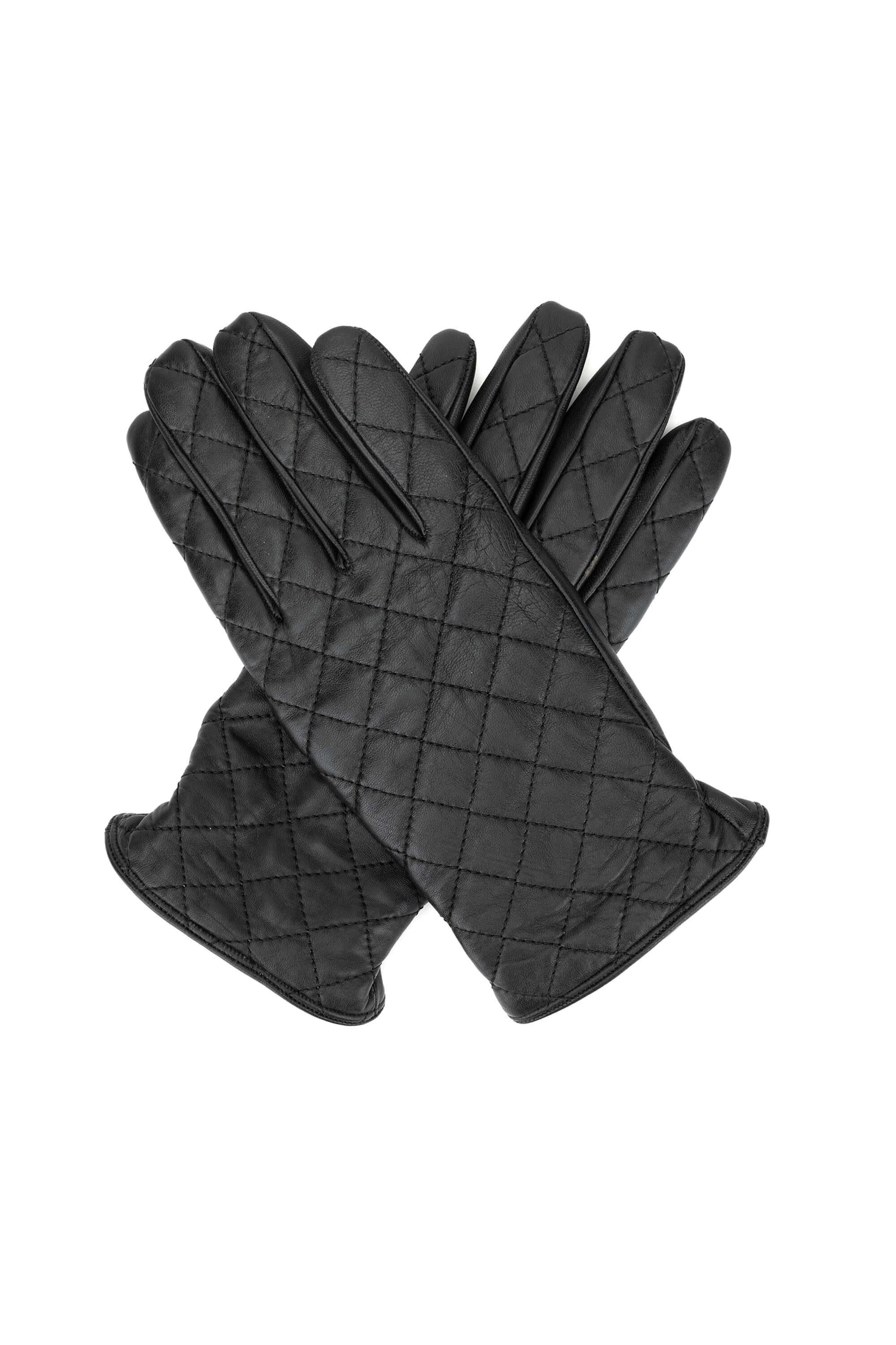 Tamer Tanca Erkek Hakiki Deri Siyah Kapitone Eldiven ELDIVEN