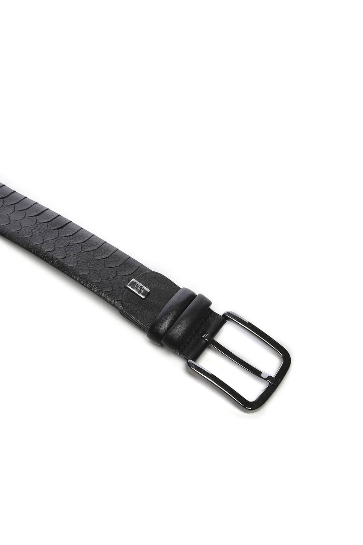 Tamer Tanca Erkek Hakiki Deri Siyah Kemer