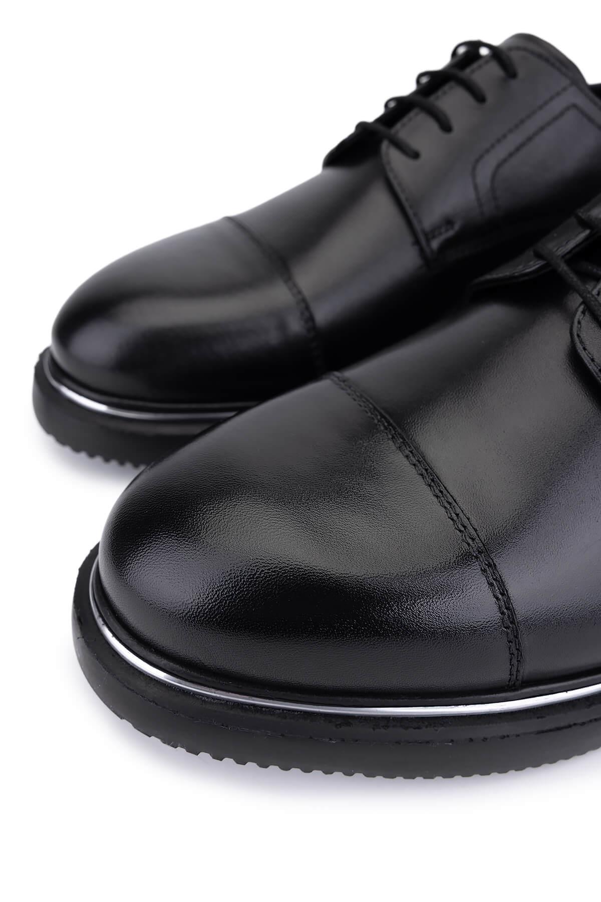 Tamer Tanca Erkek Hakiki Deri Siyah Klasik Ayakkabı