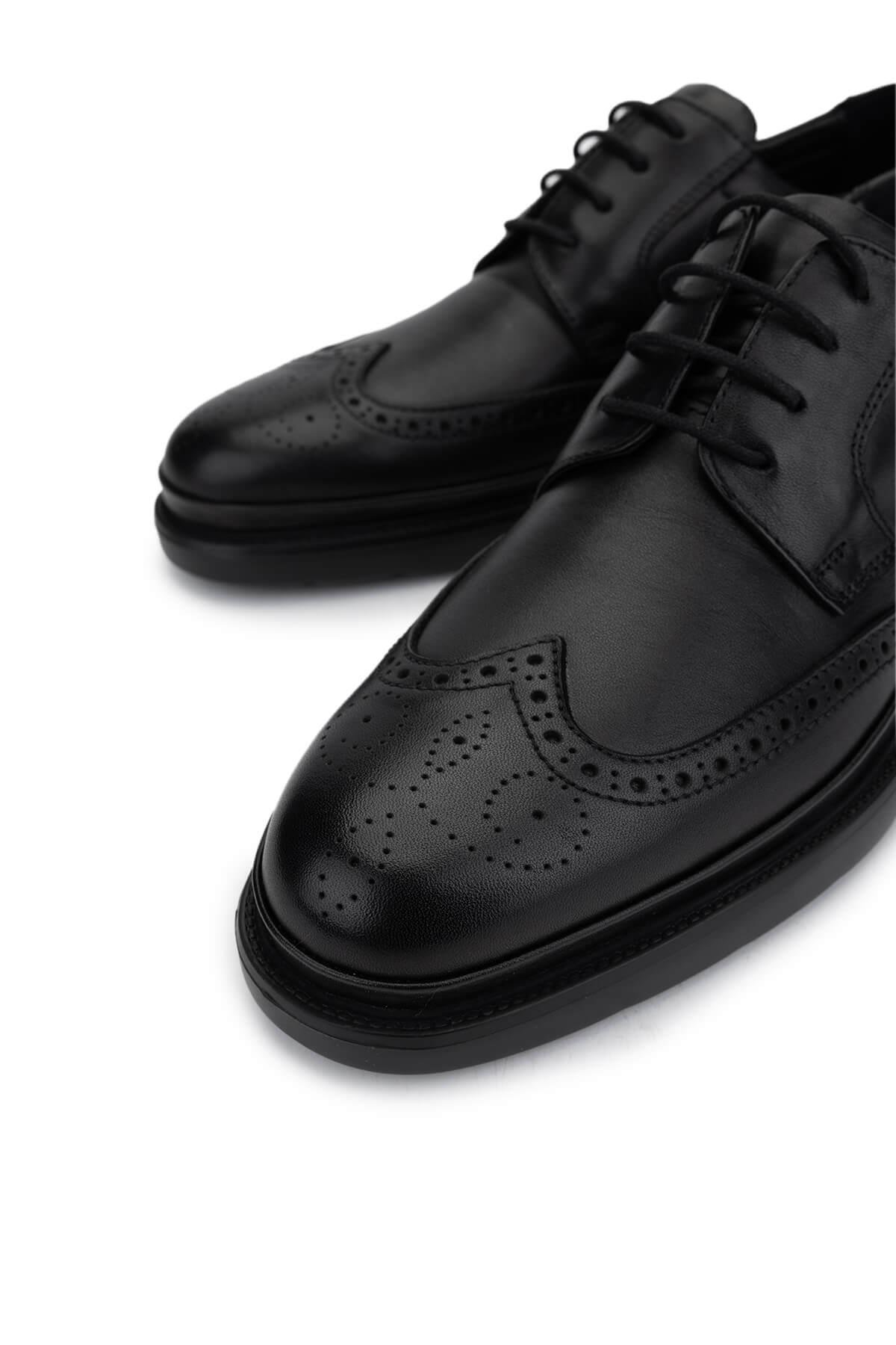 Tamer Tanca Erkek Hakiki Deri Siyah Klasik Ayakkabı