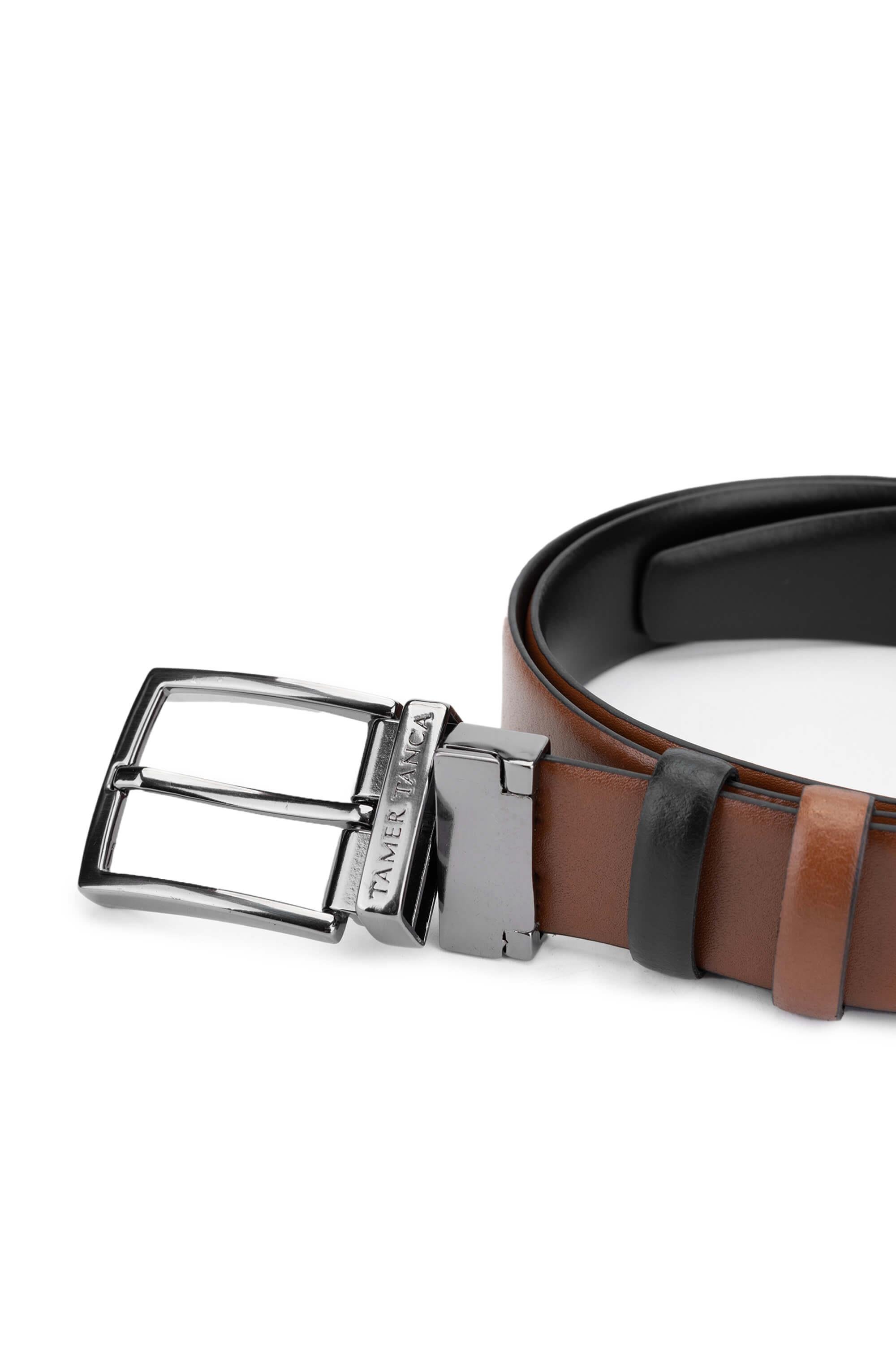 Tamer Tanca Erkek Hakiki Deri Siyah Klasik Kemer