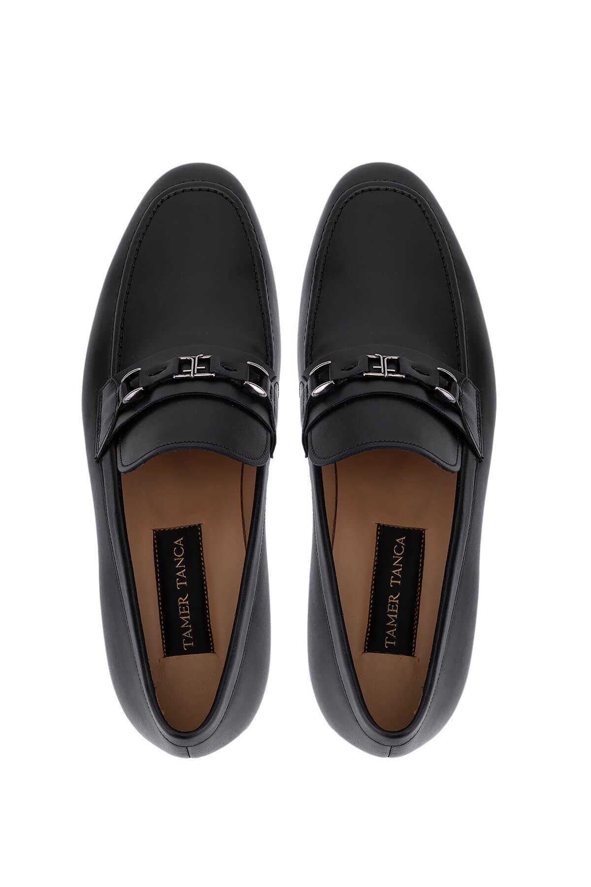 Tamer Tanca Erkek Hakiki Deri Siyah Klasik Ayakkabı