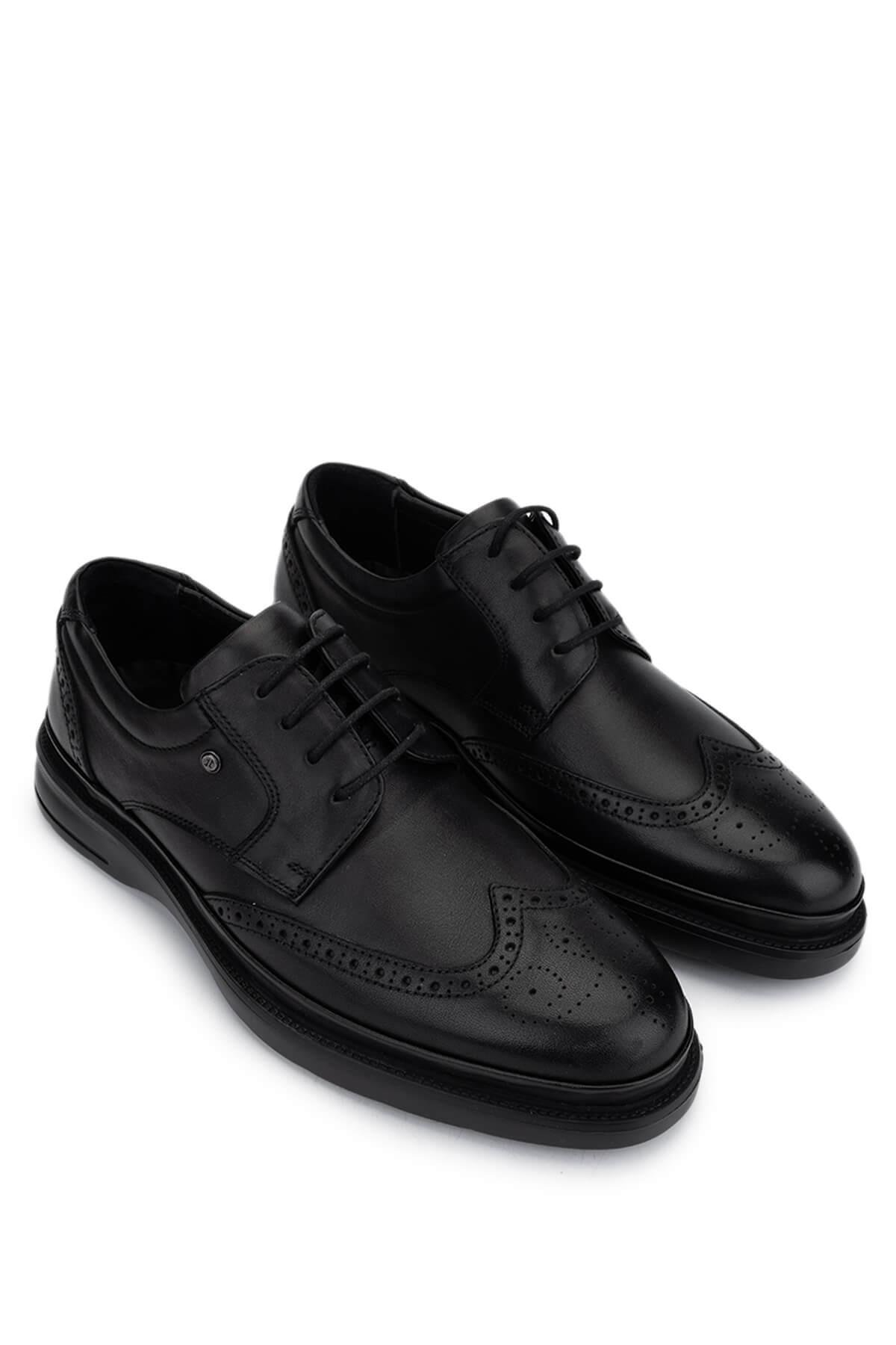 Tamer Tanca Erkek Hakiki Deri Siyah Klasik Ayakkabı