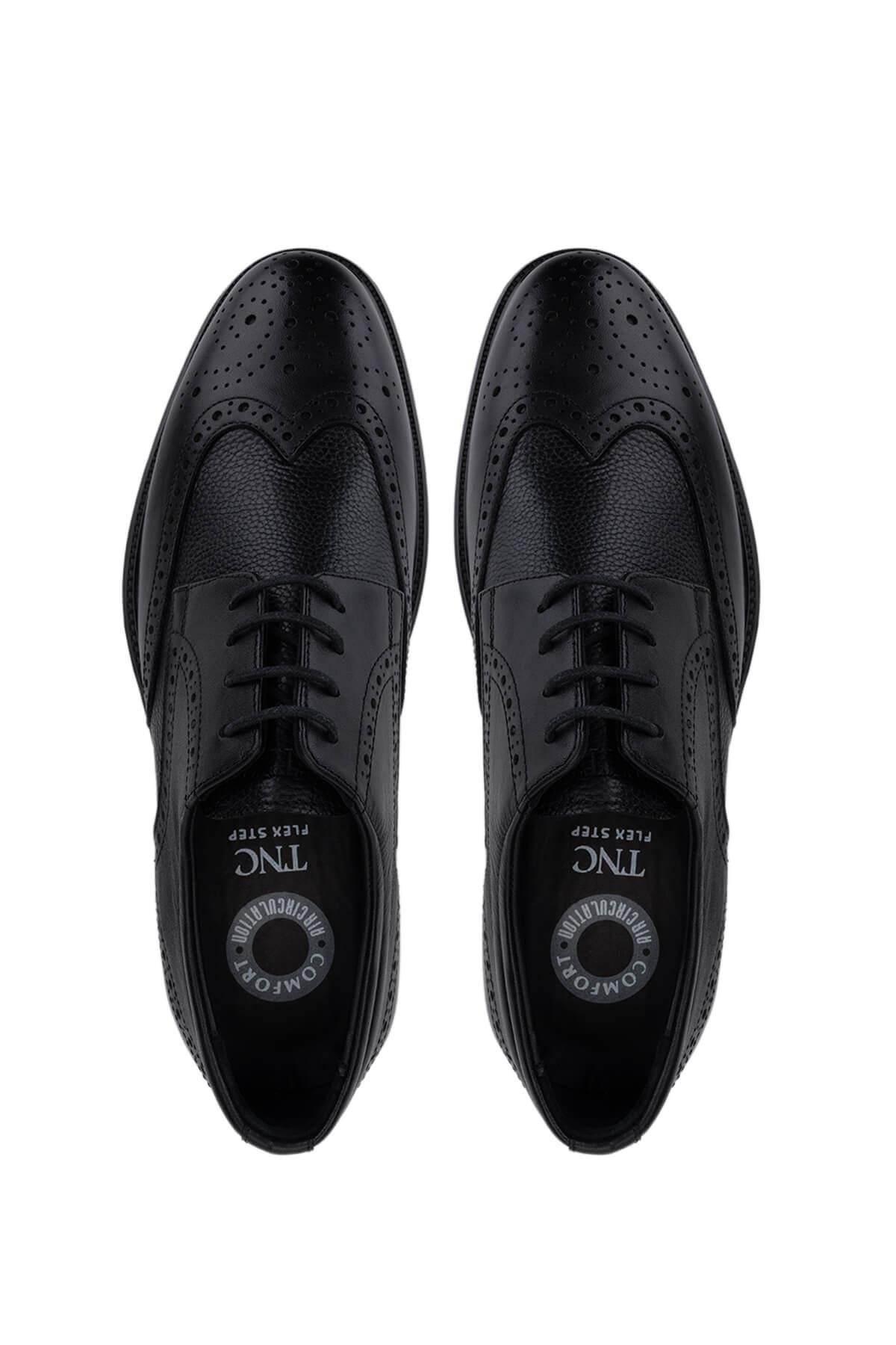 Tamer Tanca Erkek Hakiki Deri Siyah Klasik Ayakkabı