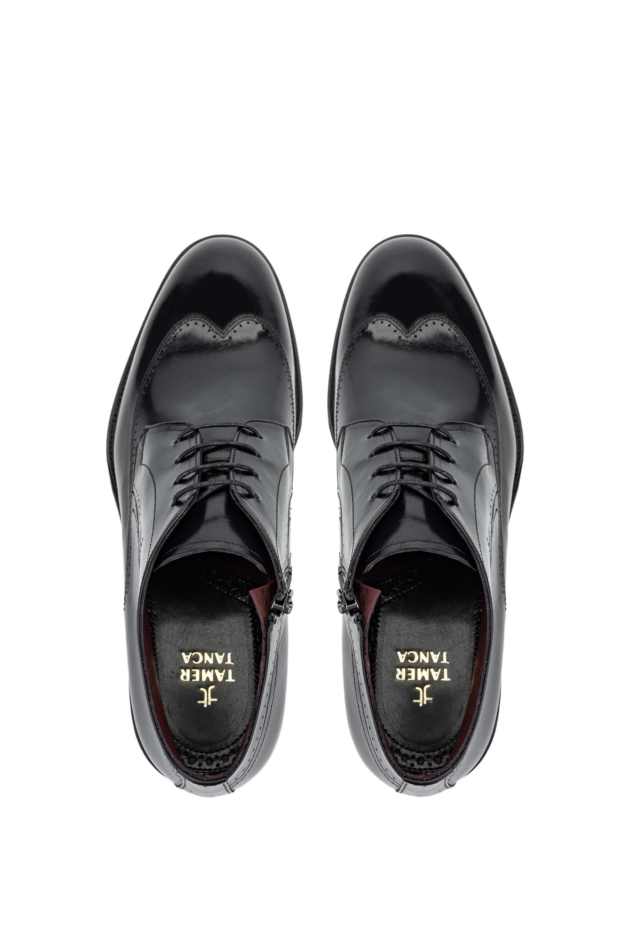 Tamer Tanca Erkek Hakiki Deri Siyah Klasik Bot